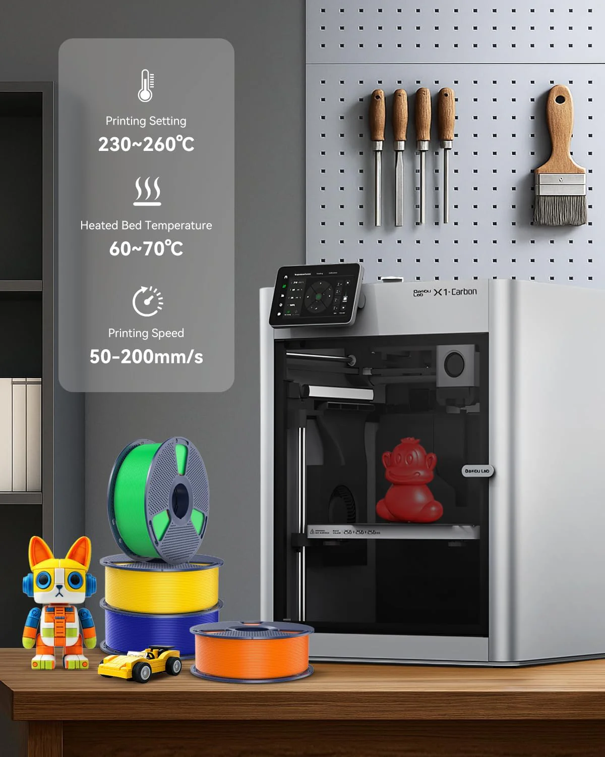 SUNLU Large Spool 3KG PETG Filament, 3D Printer Filament PETG 1.75mm, Highly Resilient, Resistant to Impact and Damage, Big Roll Filament, 3kg Spool(6.6 lbs), Black. - Image 6