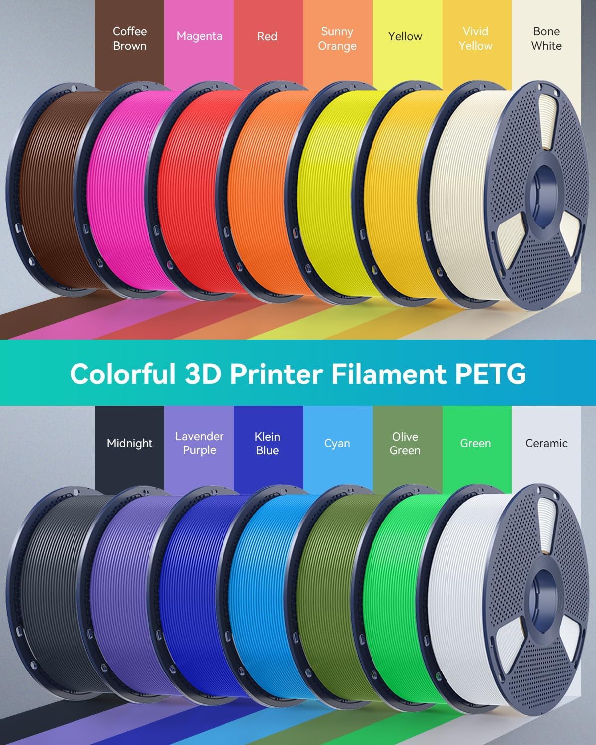 SUNLU Large Spool 3KG PETG Filament, 3D Printer Filament PETG 1.75mm, Highly Resilient, Resistant to Impact and Damage, Big Roll Filament, 3kg Spool(6.6 lbs), Black. - Image 7