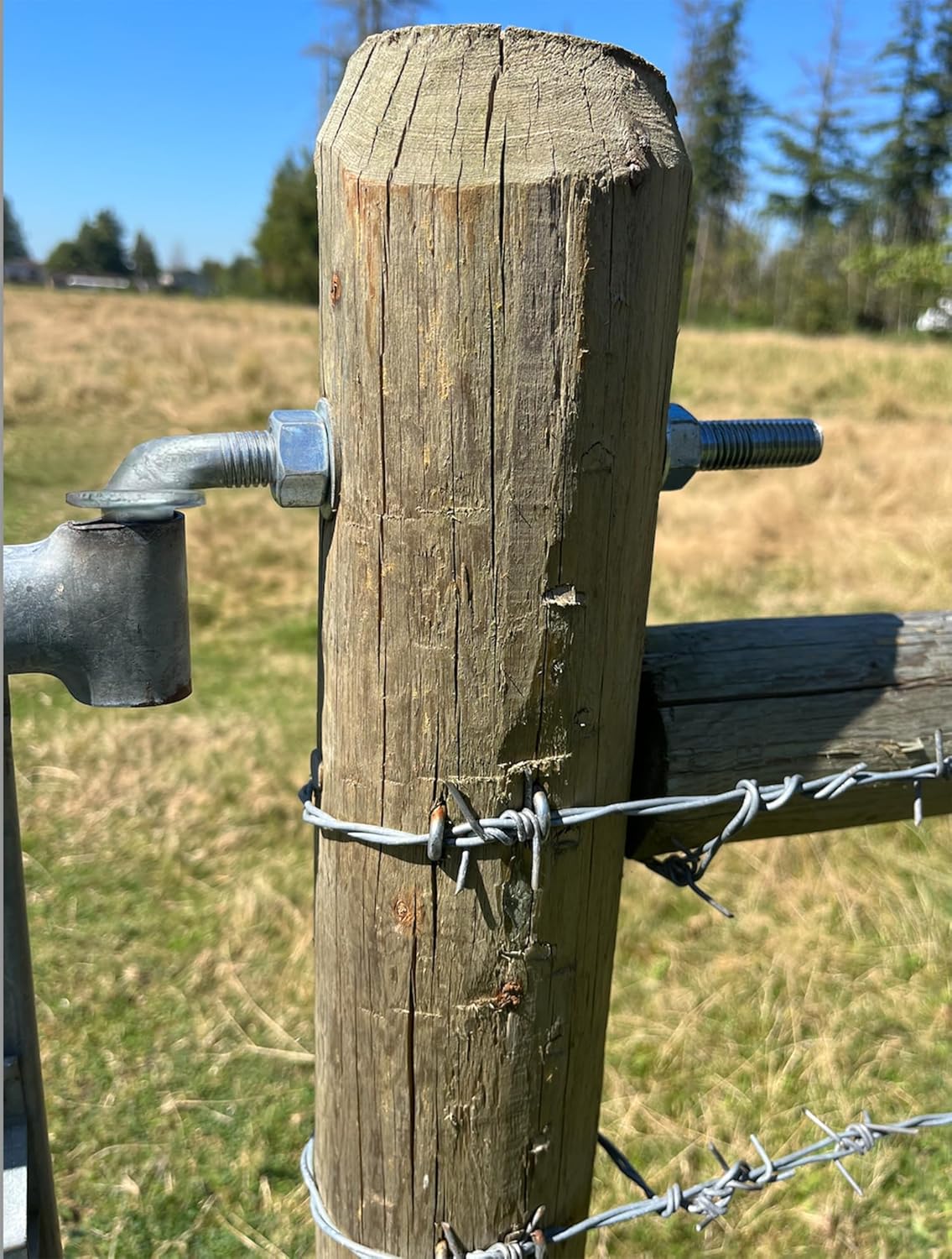 J-Bolt Gate Hinge, Hot-dip Galvanized J Bolt with 5/8" Gate Hinge. Farm Gate Hinges for Chain Link Fence Mostly Used in Frams, Back Yard, Frence Etc. Include Nut Washer (9" 8PCS) - Image 2