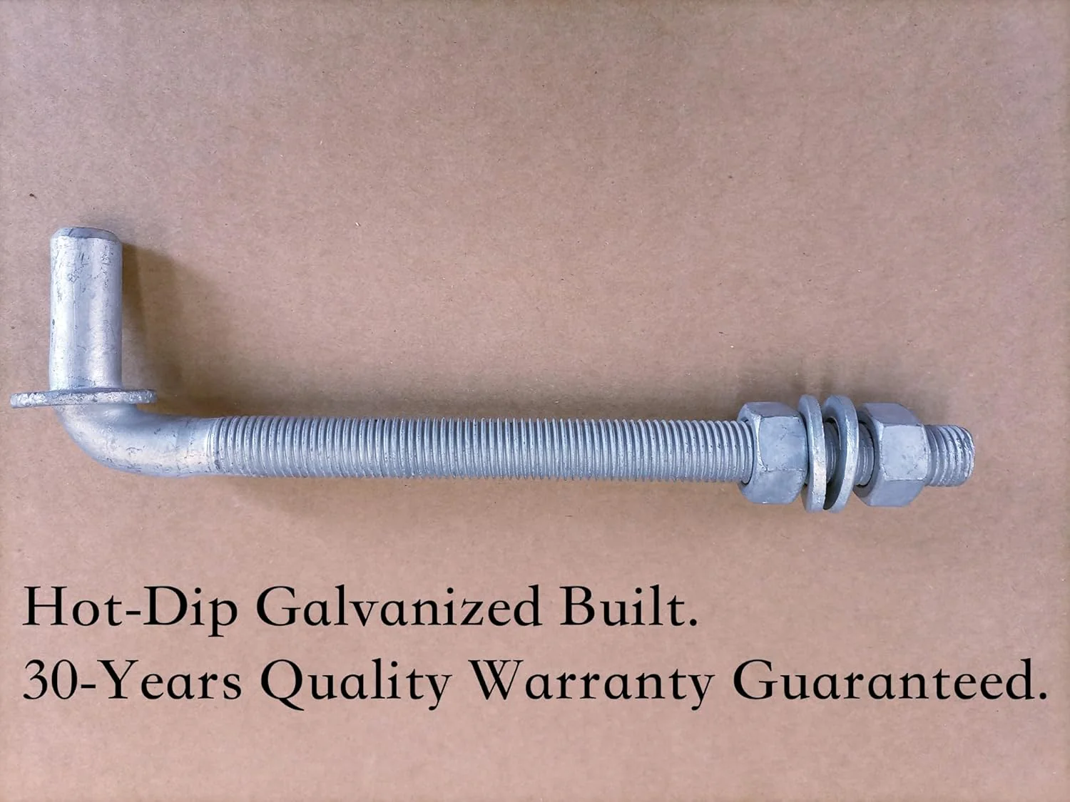 J-Bolt Gate Hinge, Hot-dip Galvanized J Bolt with 5/8" Gate Hinge. Farm Gate Hinges for Chain Link Fence Mostly Used in Frams, Back Yard, Frence Etc. Include Nut Washer (9" 8PCS) - Image 5