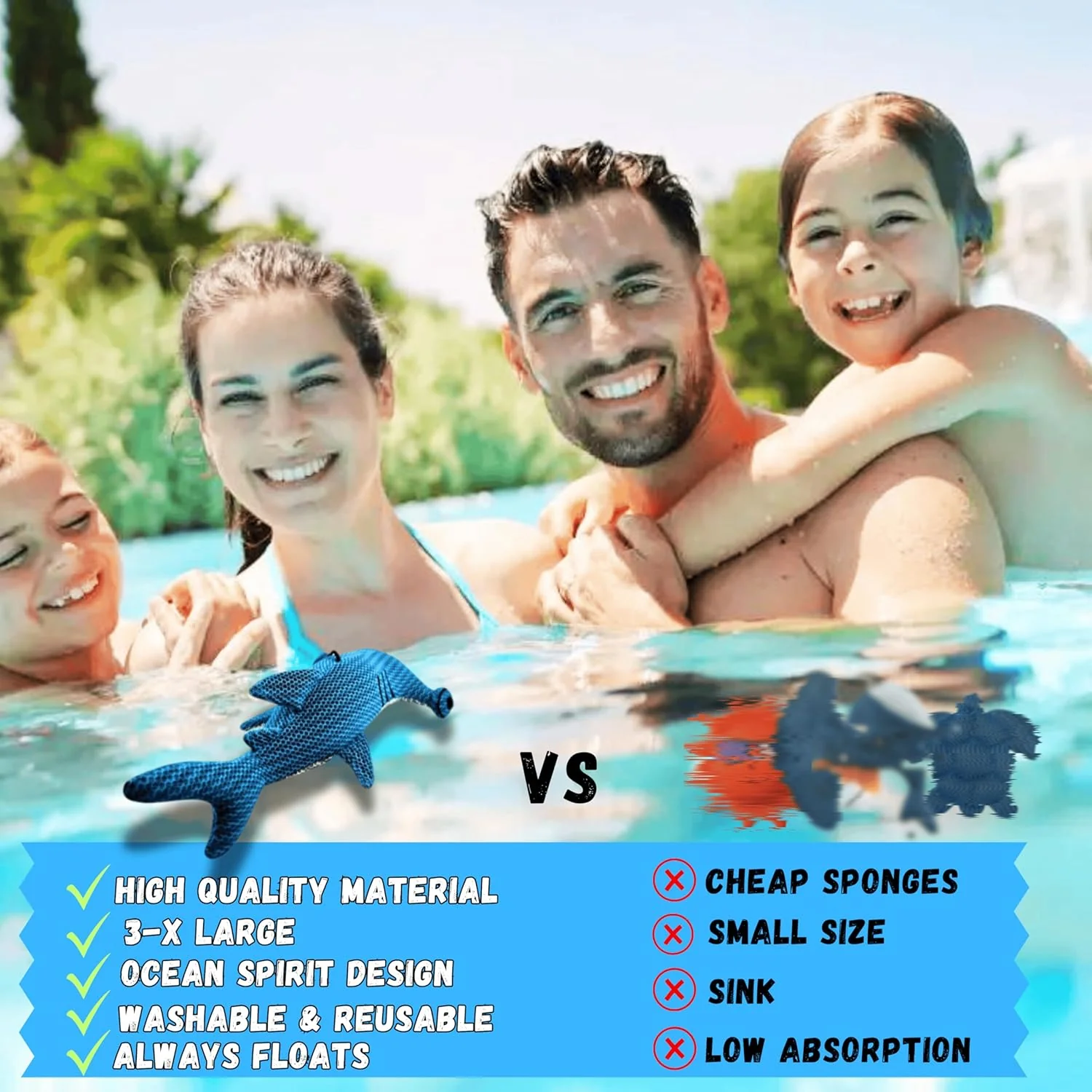 Sunishi Hot Tub Scum Absorber Reusable Hot Tub Sponge, Hot Tub Cleaner, scum Absorber for spa hot tub, hot tub Cleaner for Inside Surface, Essential hot tub Accessories for Adults & Kids, 2-Pack. - Image 6