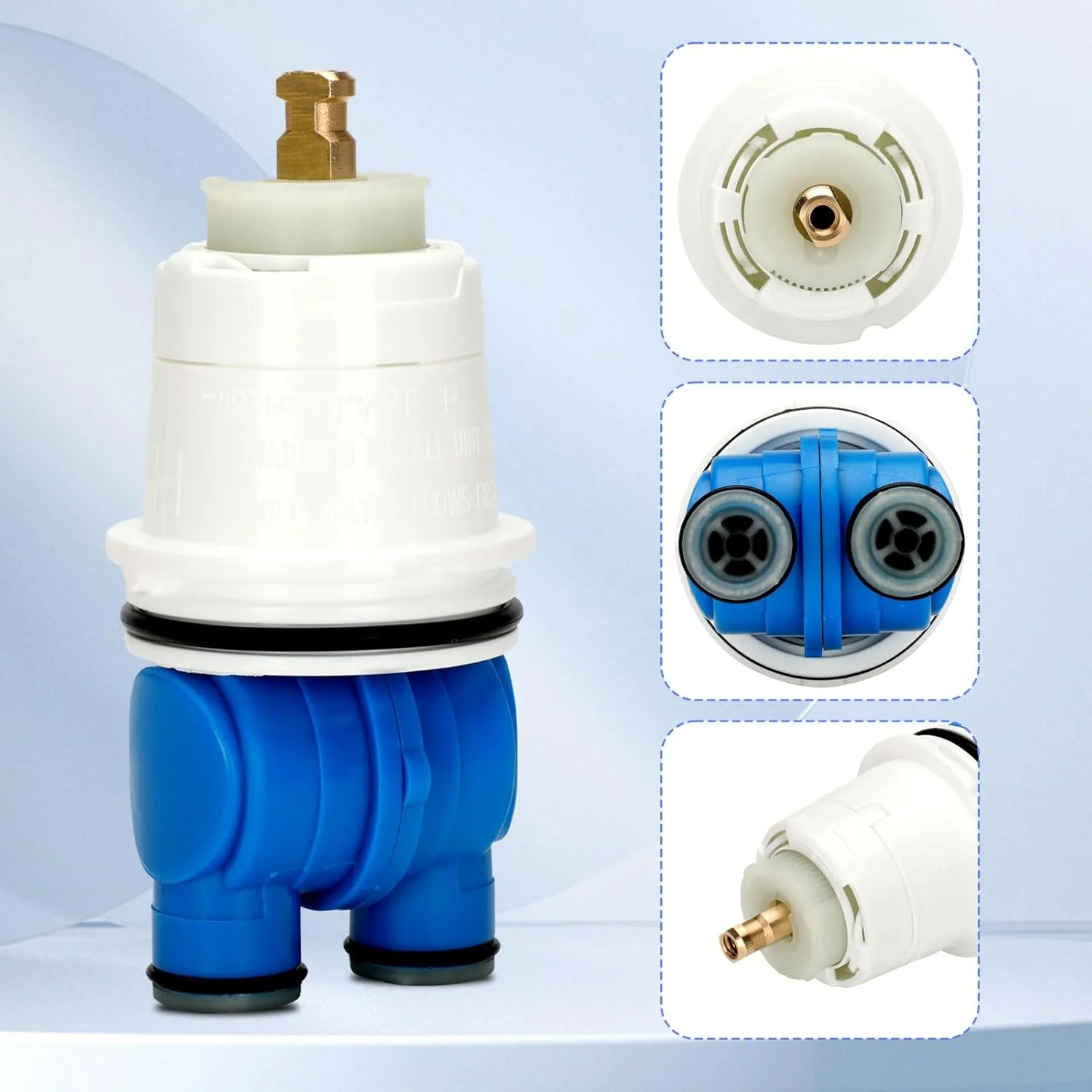 RP19804 Shower Cartridge Assembly,Shower Valve Cartridge Replacement for 1300/1400 Series Tub and Shower, Pressure Balance Cartridge Compatible with Single-Handle Monitor Shower (1993~2007),2PCS - Image 8