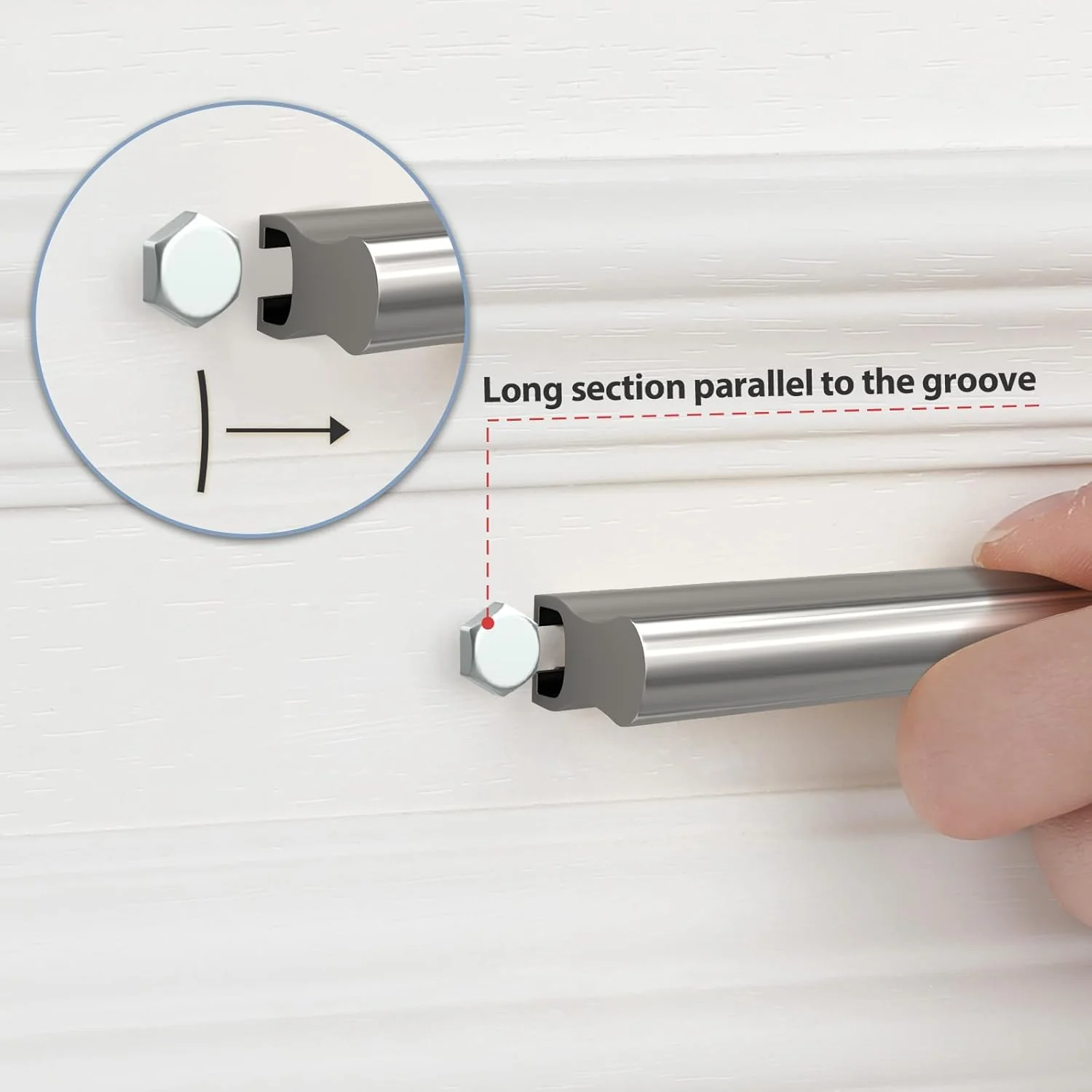 Peaha 10 Pack Adjustable Cabinet Drawer Pulls Overall Length 224mm(8-13/16inch) Silver Drawer Handles Dresser Hardware for Cupboard - Image 4