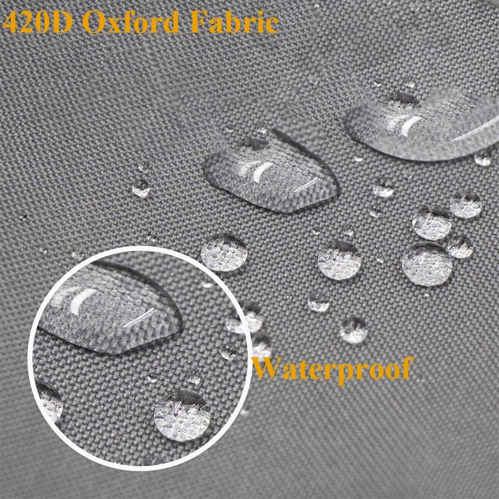 Patio Furniture Sectional Couch Sofa Cover Gray Weatherproof Heavy Duty 420D Oxford Outdoor V Shaped Sectional Garden Rattan Corner Sofa Furniture Protector Covers (V-Shape: 84x84in) - Image 5