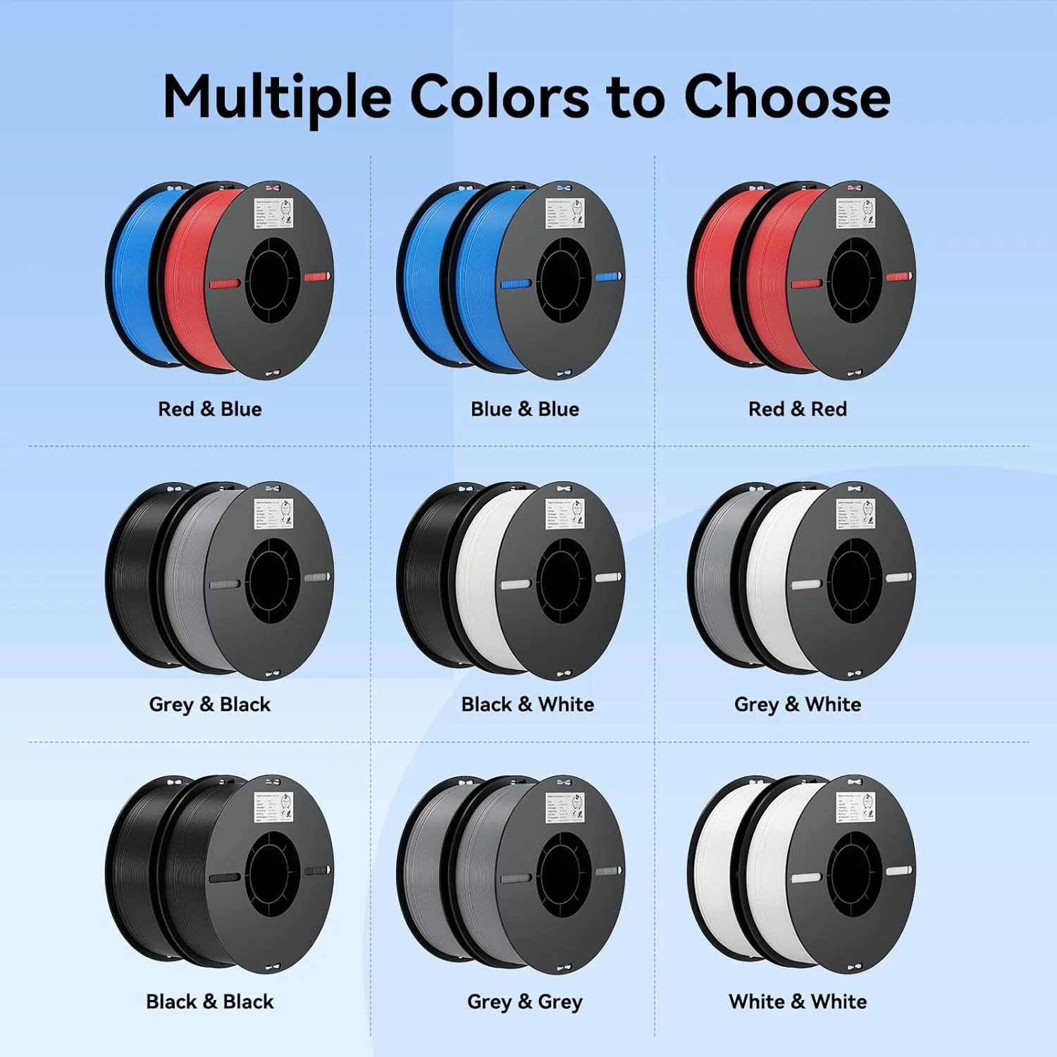 Filament 1.75mm 2 Packs for 3D Printing, Cost-Effective Ender PLA Filament 3D Printers, No-Tangling, Strong Bonding and Overhang Performance Dimensional Accuracy +/-0.02mm, Blue & Red - Image 8
