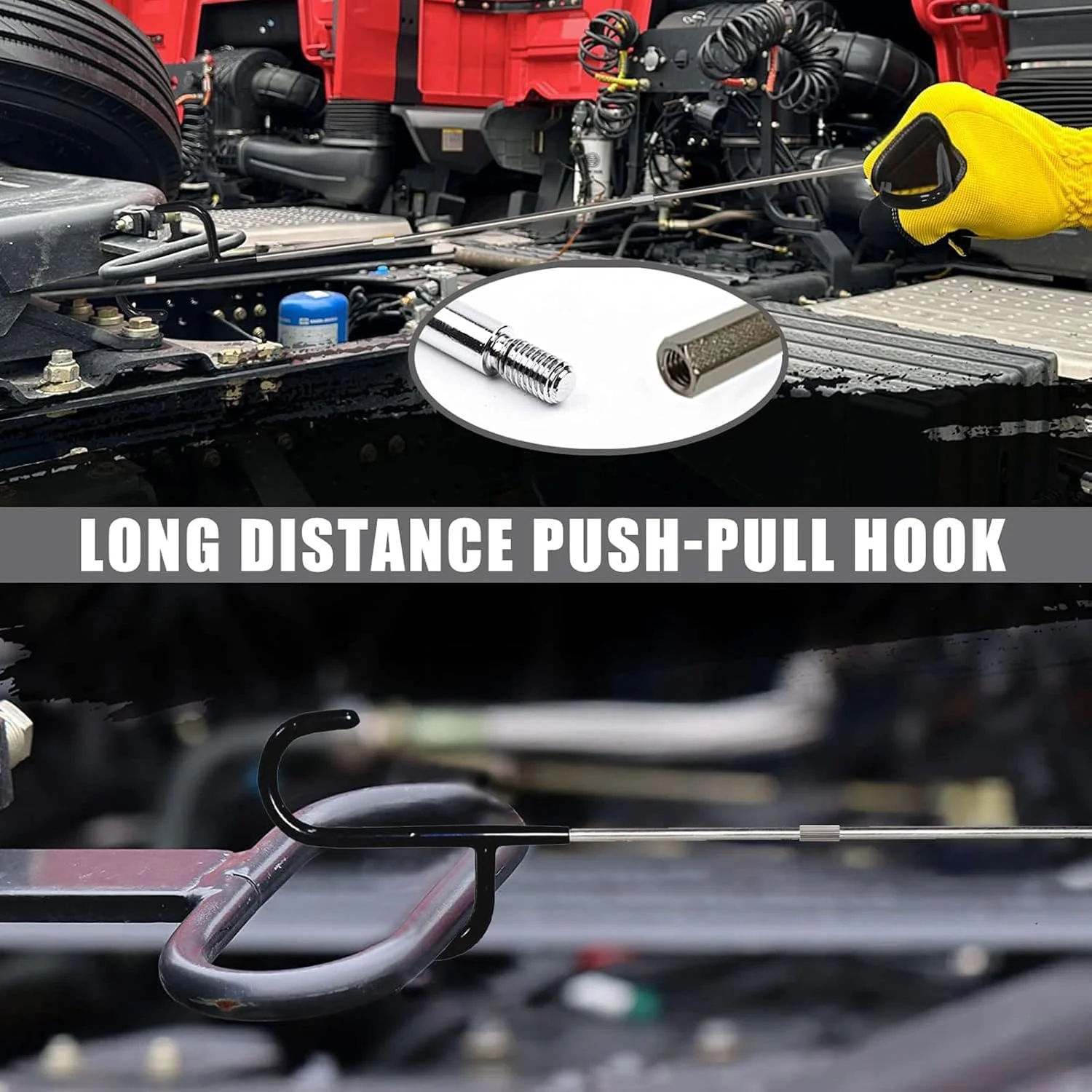 Stainless Steel Adjustable Pool Retrieval Hook 59 inches, Swimming Pool Equipment Hooks with 2 Hook Heads - Image 5