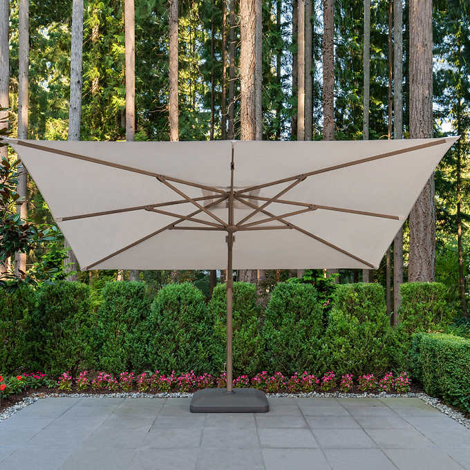 Costco - 10' x 13' Wood-Look Seasons Sentry Cantilever Umbrella - Retail $699 - Image 2