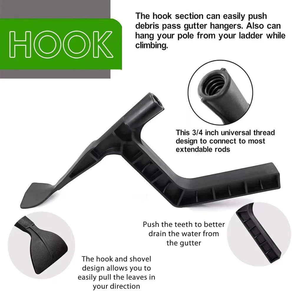 Tuanlove Gutter Scoop Cleaning Tool with Adjustable Telescopic Rod, Roof Gutter Cleaning Spoon and Scoop, Gutter Leaf Cleaning Tools from The Ground - Image 5