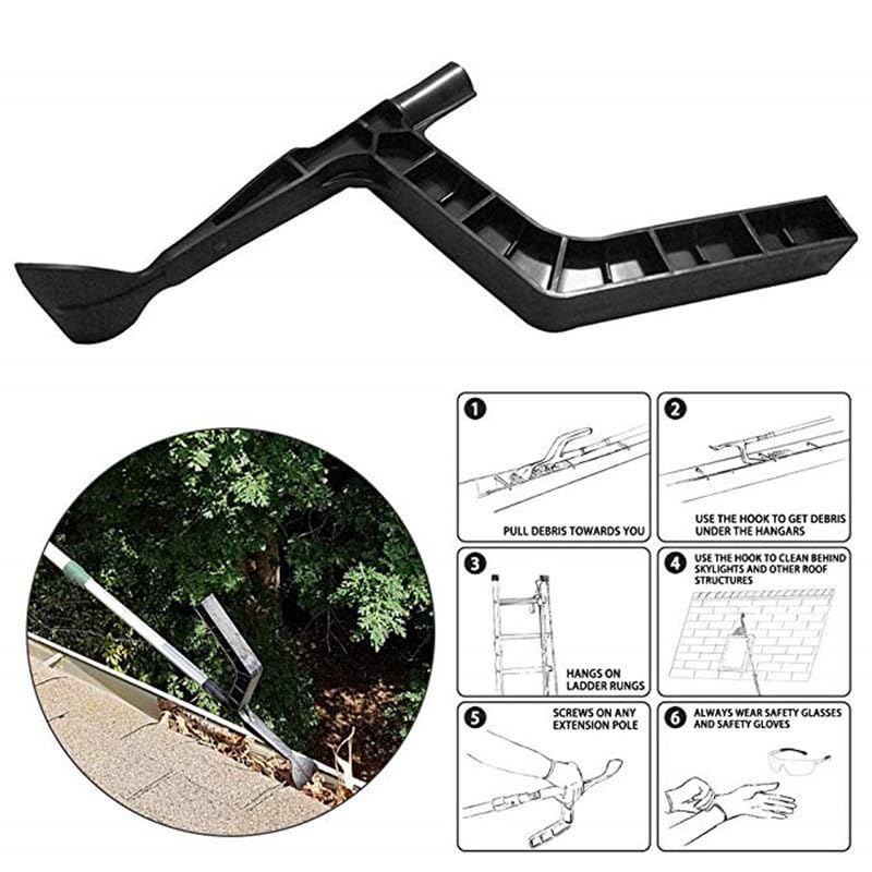 Tuanlove Gutter Scoop Cleaning Tool with Adjustable Telescopic Rod, Roof Gutter Cleaning Spoon and Scoop, Gutter Leaf Cleaning Tools from The Ground - Image 7