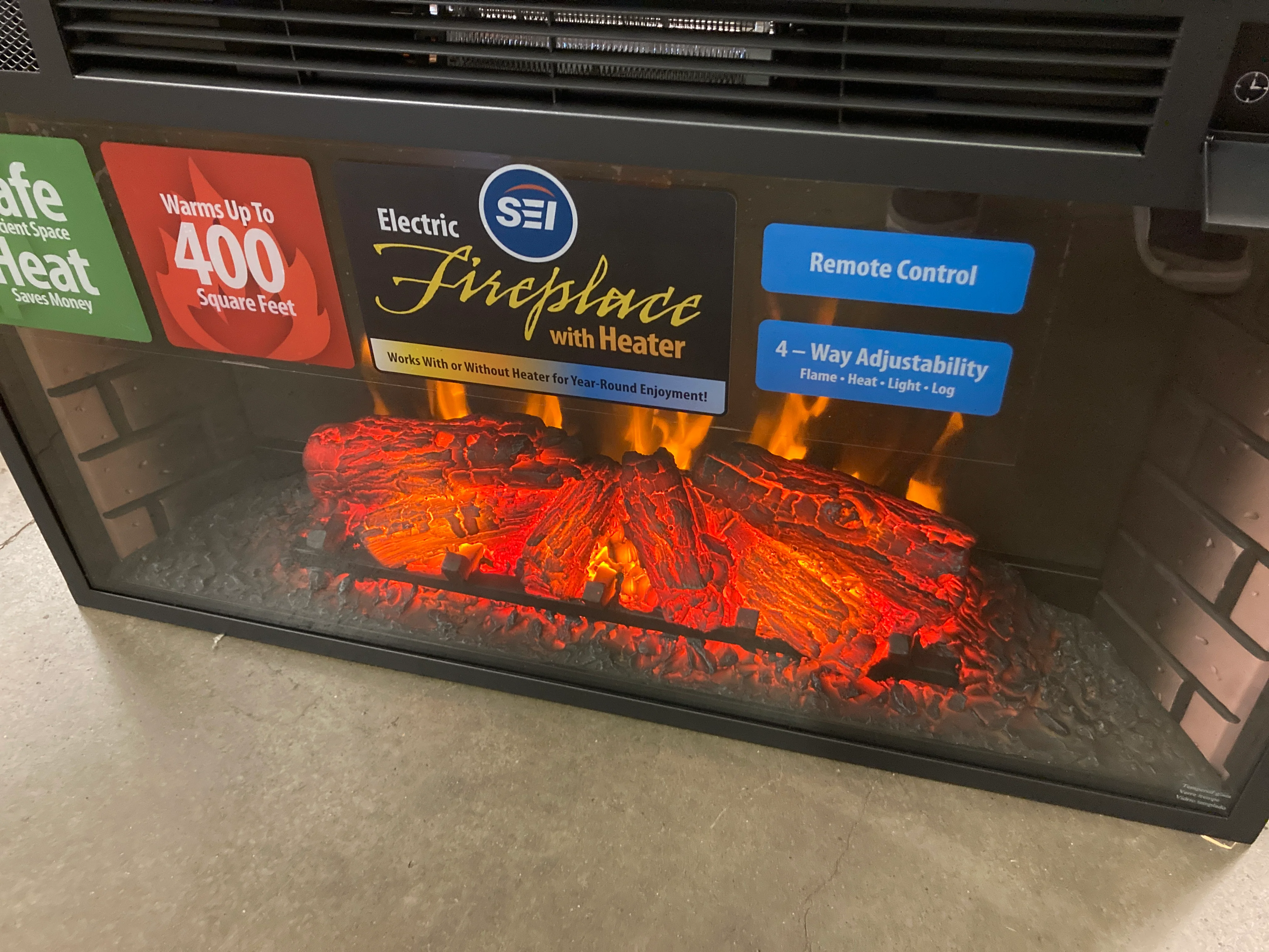 Costco - Ledgestone Electric Fireplace with Stacked Stone – White / Gray - Retail $749 - Image 13