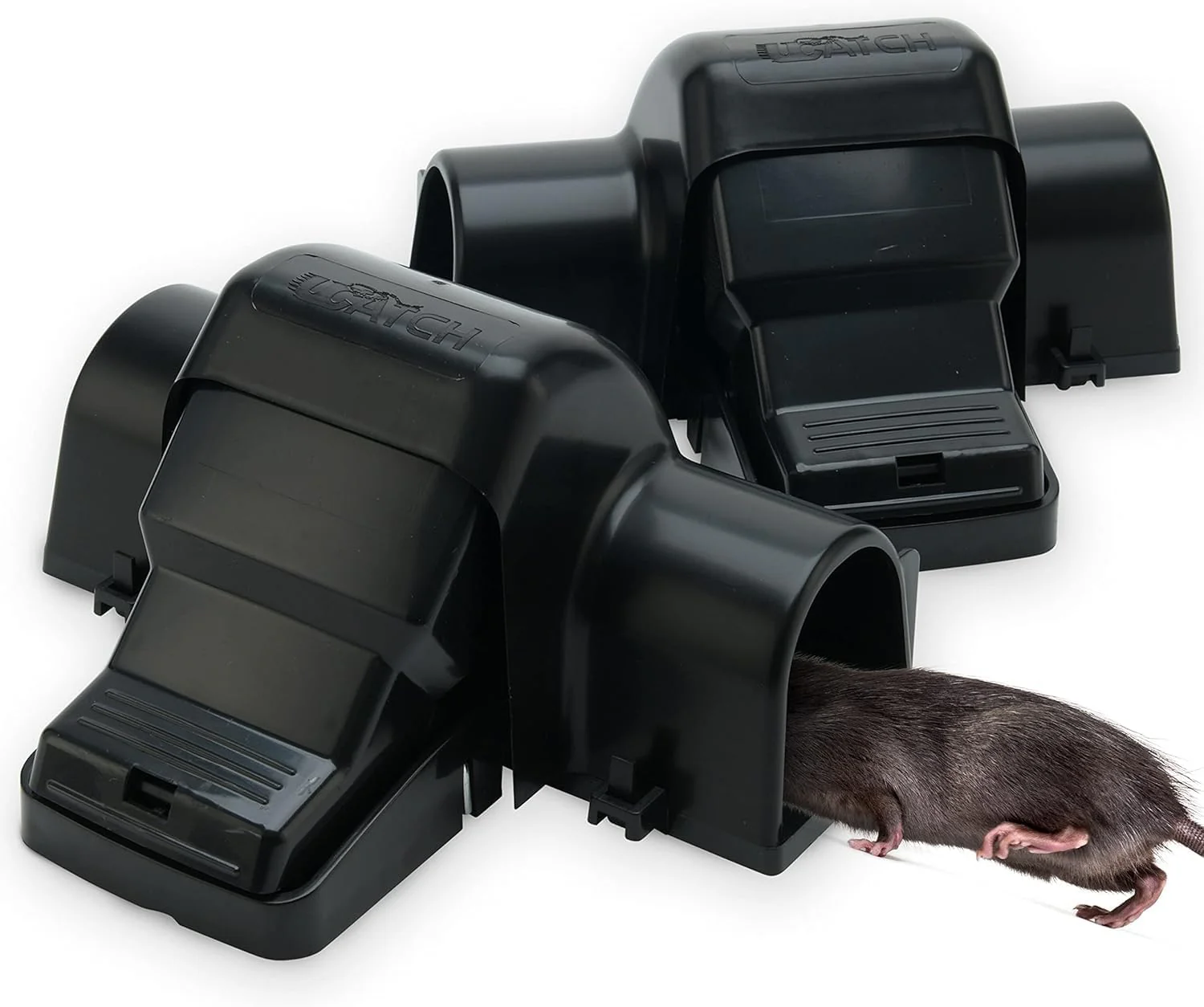 Rat Traps Indoor and Outdoor - Dual-Entry Large Rat Trap Outdoor and Indoor for Home, Garden and Restaurant with 99.9% Trap Rate | Easy to Use Rodent Traps with Safe Hands Free Design - UCatch