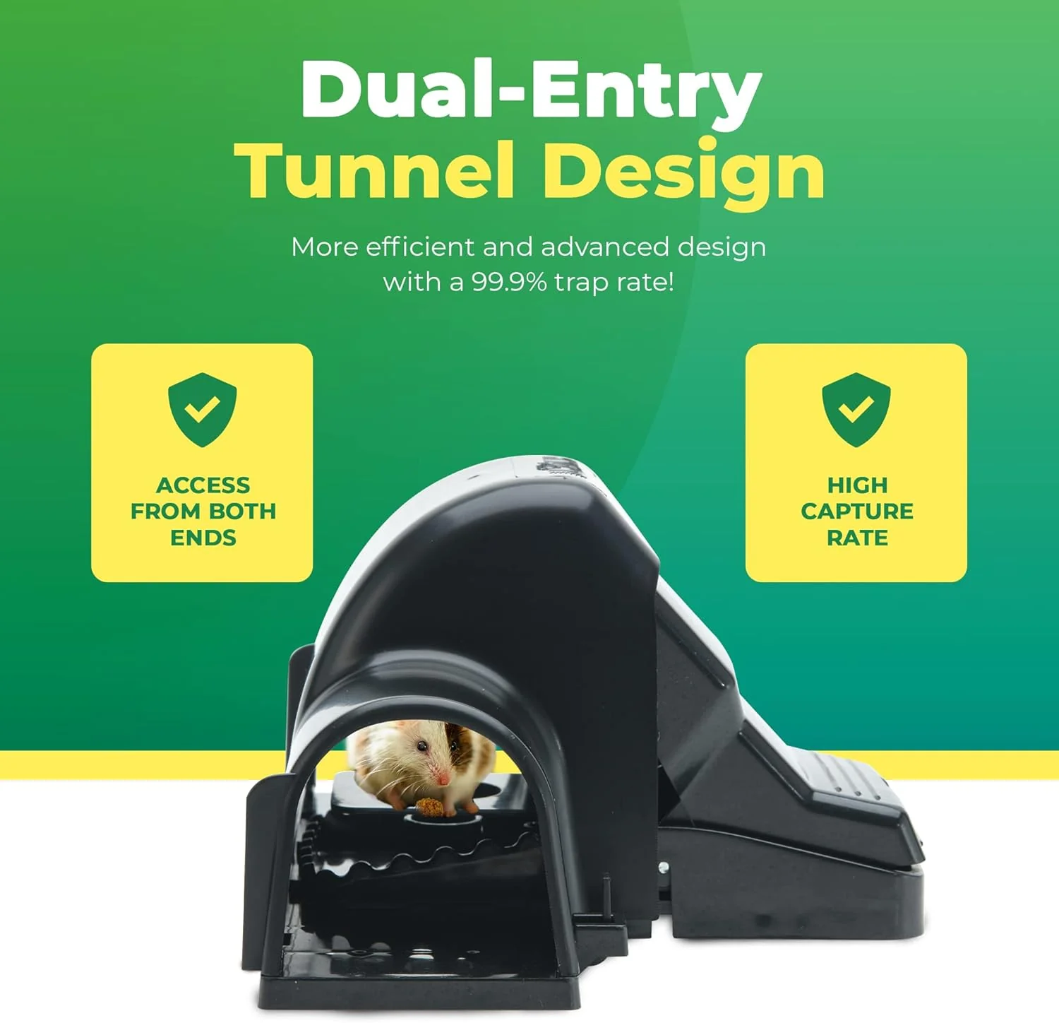 Rat Traps Indoor and Outdoor - Dual-Entry Large Rat Trap Outdoor and Indoor for Home, Garden and Restaurant with 99.9% Trap Rate | Easy to Use Rodent Traps with Safe Hands Free Design - UCatch - Image 2