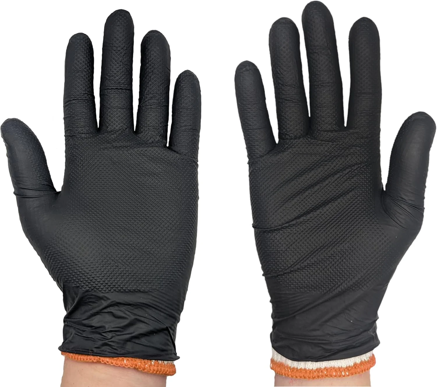 Black Disposable BBQ Grill Gloves Kit - 50 Heavy Duty Textured Grip and 2 Heat Resistant Reusable Liners Meat Pulling - Image 7