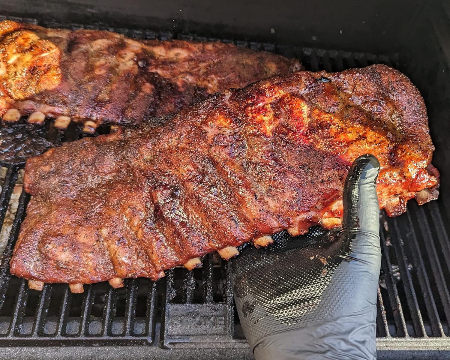 Black Disposable BBQ Grill Gloves Kit - 50 Heavy Duty Textured Grip and 2 Heat Resistant Reusable Liners Meat Pulling - Image 9