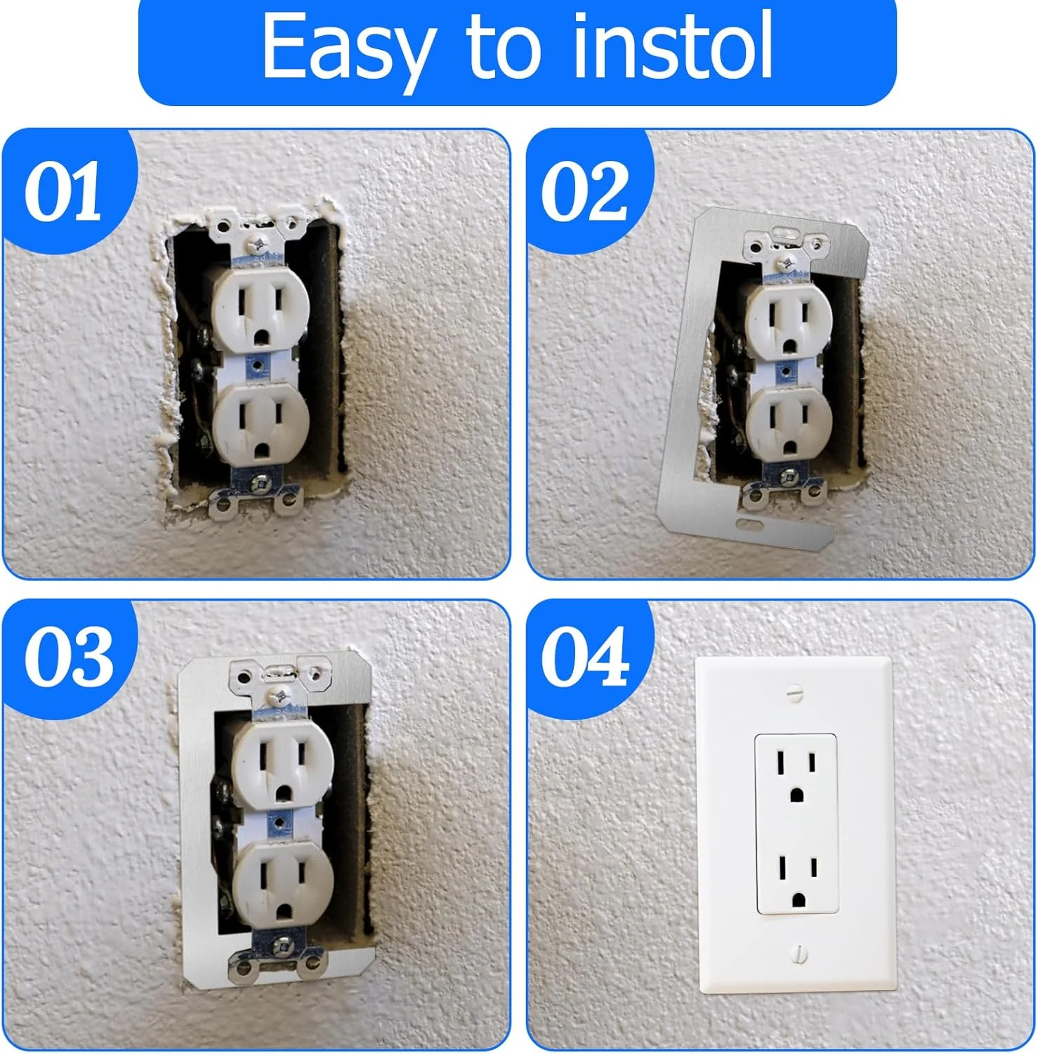 48 Pcs Electric Outlet Spacers for Electrical Box, Flush Fit Device Leveling Plates Wall Plate Spacers for Loose Outlet Plug and Switches Repair - Image 3