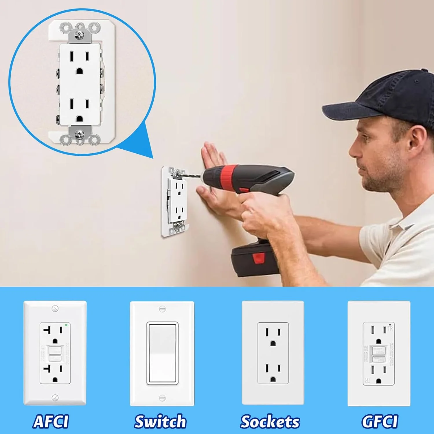 48 Pcs Electric Outlet Spacers for Electrical Box, Flush Fit Device Leveling Plates Wall Plate Spacers for Loose Outlet Plug and Switches Repair - Image 6