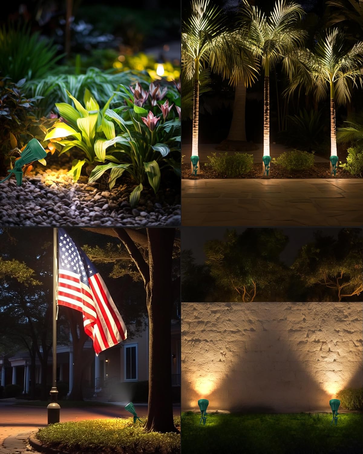 DEWENWILS 120V Spotlight Outdoor, 500LM Waterproof LED Spot Light with 3 Extra Lenses (Red Yellow Green), Landscape Lighting for Holiday, Trees, Flag, 5FT Extension Cord, UL Listed - Image 7