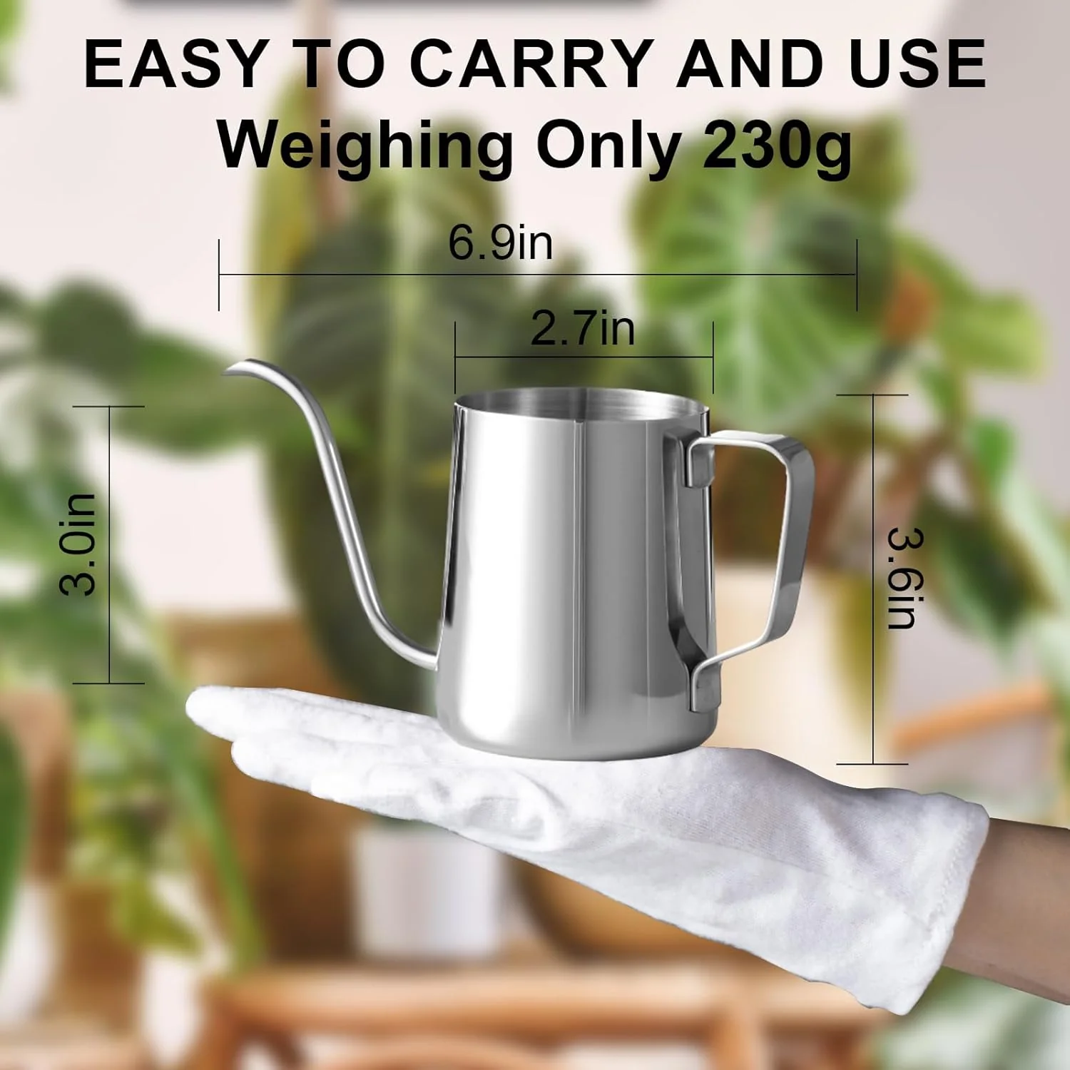 Small Watering Can for Indoor Plants, Mini Indoor Watering Can with Long Spout and Handle 12 Oz - Image 3