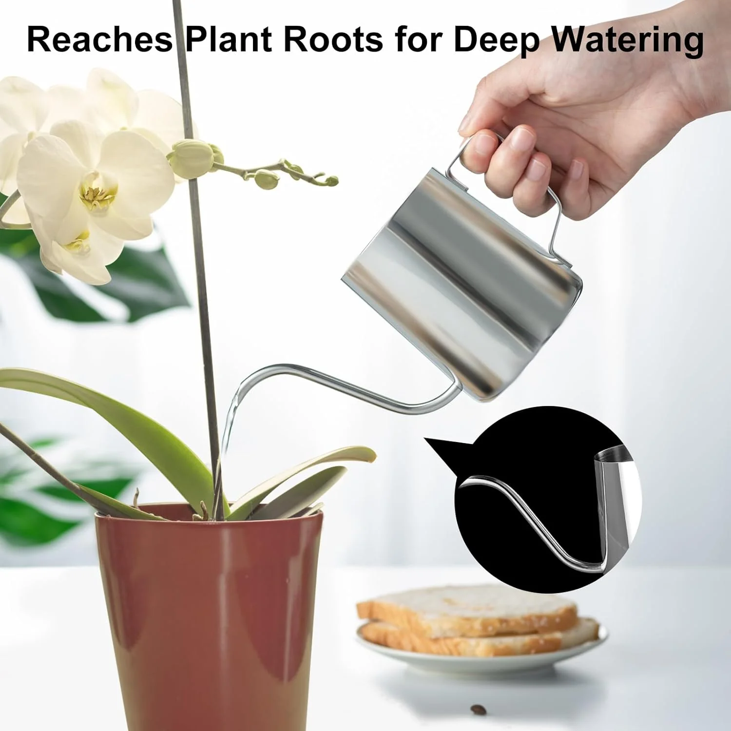 Small Watering Can for Indoor Plants, Mini Indoor Watering Can with Long Spout and Handle 12 Oz - Image 5
