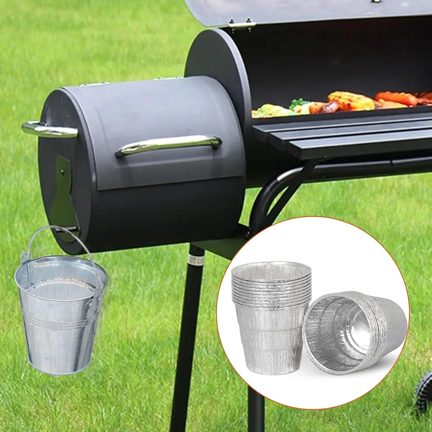 30 Pack Grease Bucket Liners for Traeger Pro 575 22 34 Ironwood 885 650 Pit Boss Drip Tray Liner for Z Grill Green Mountain Pellet Smoker BBQ Grill Accessories - Image 6