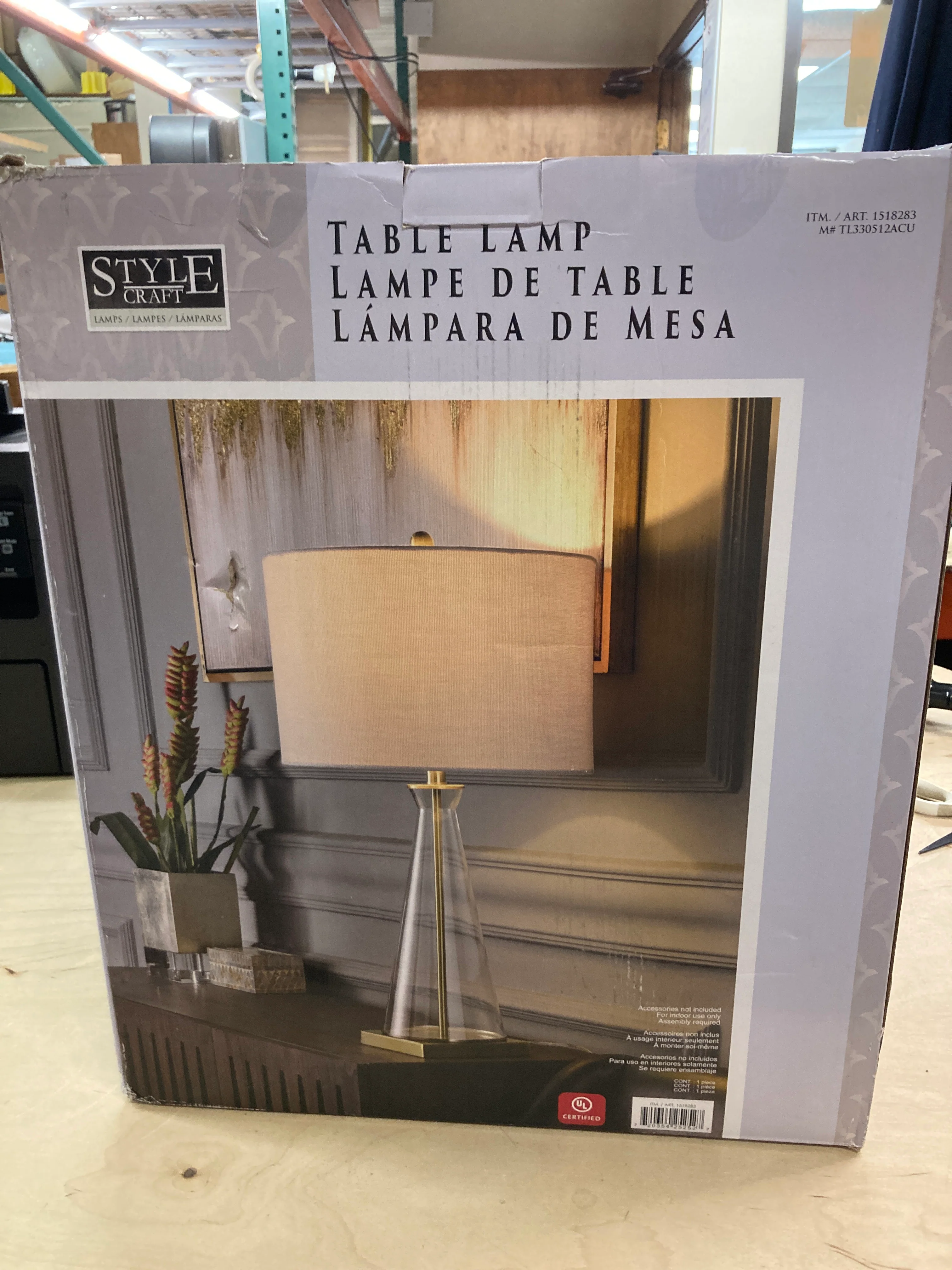 Costco - Villenova Glass Table Lamp Gold - Retail $74 - Image 2