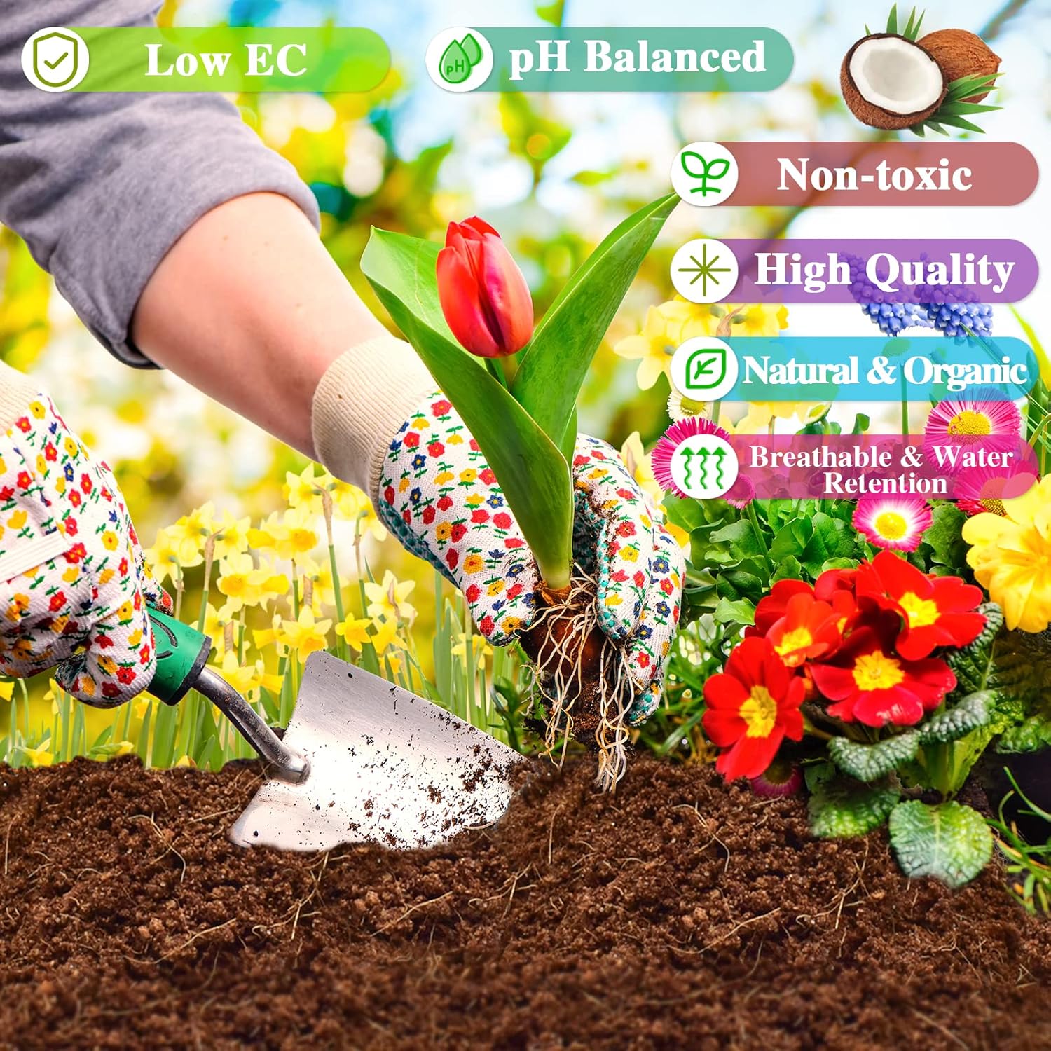 ZeeDix 9 Pack Premium Coco Coir Brick, Organic Compressed Coconut Coir Bricks Seed Starter Potting Soil for Plants, Coconut Fiber Substrate with Low EC & pH Balance for Gardening Flower Herbs - Image 4