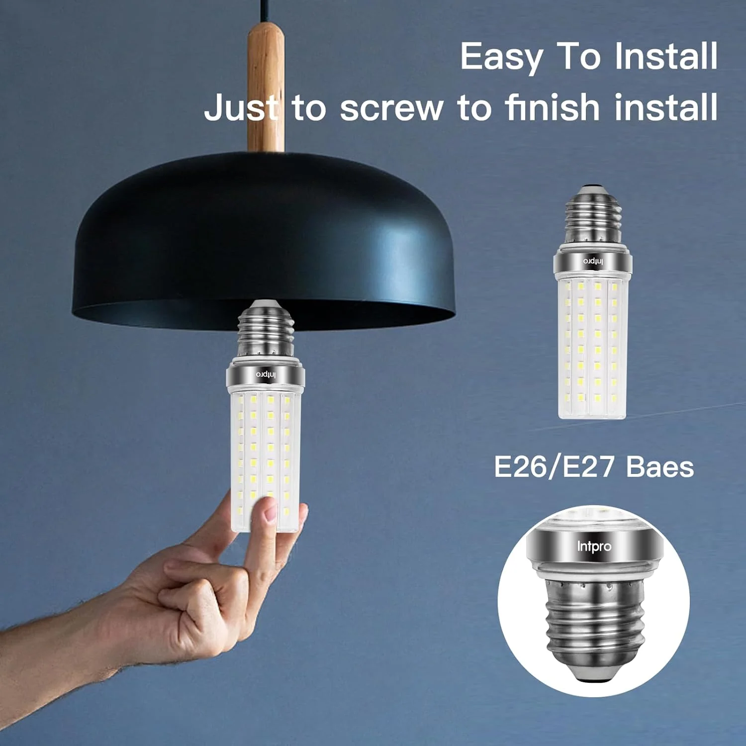 Intpro LED Corn Light Bulb LED Bulb 150W Equivalent 2000 Lumen 5000K E26/E27 Base Non-dimmable Ceiling Fan Corn Lighting for Home Garage Warehouse Indoor LED Corn Bulbs 6 Pack - Image 6
