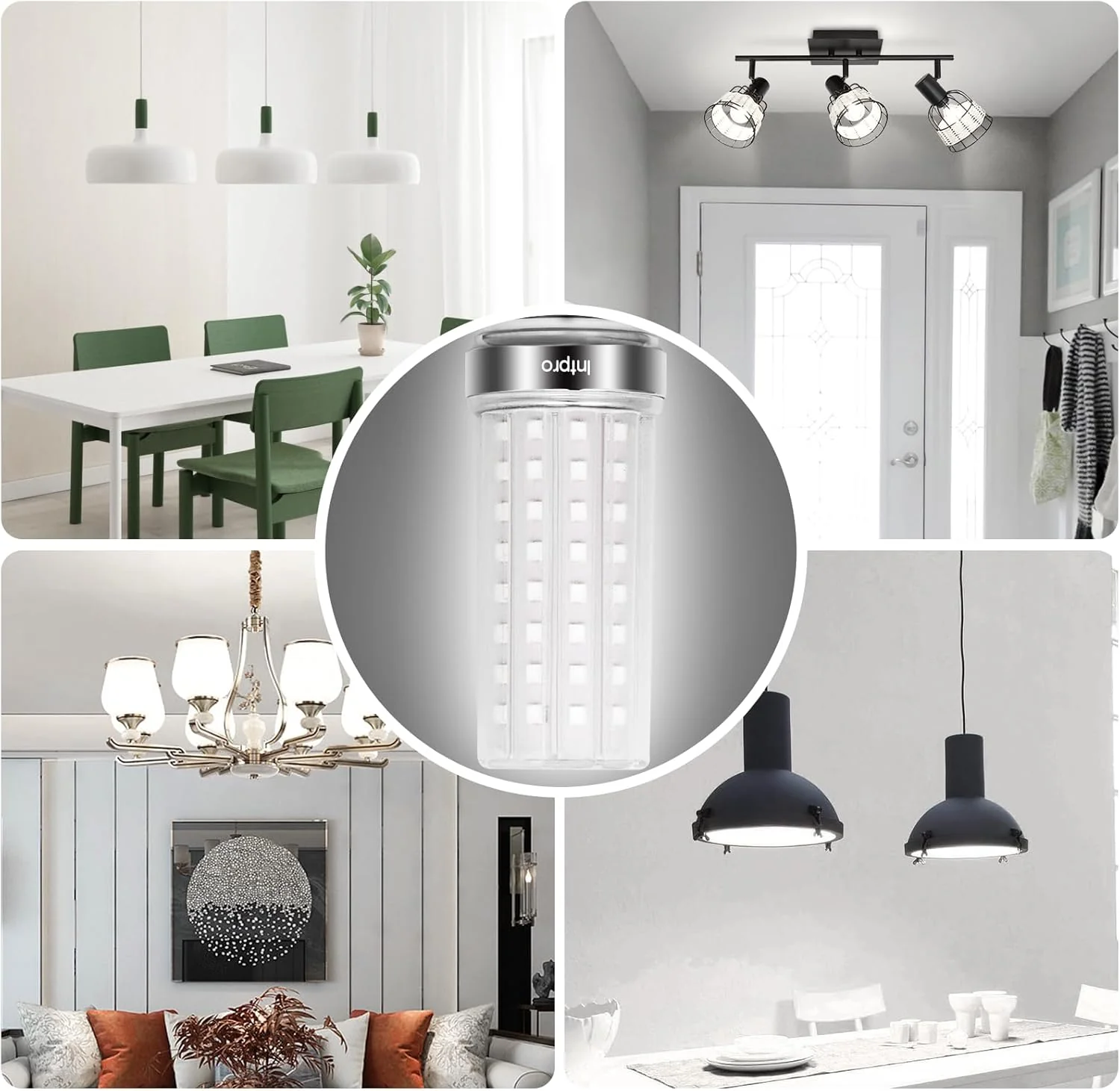 Intpro LED Corn Light Bulb LED Bulb 150W Equivalent 2000 Lumen 5000K E26/E27 Base Non-dimmable Ceiling Fan Corn Lighting for Home Garage Warehouse Indoor LED Corn Bulbs 6 Pack - Image 7
