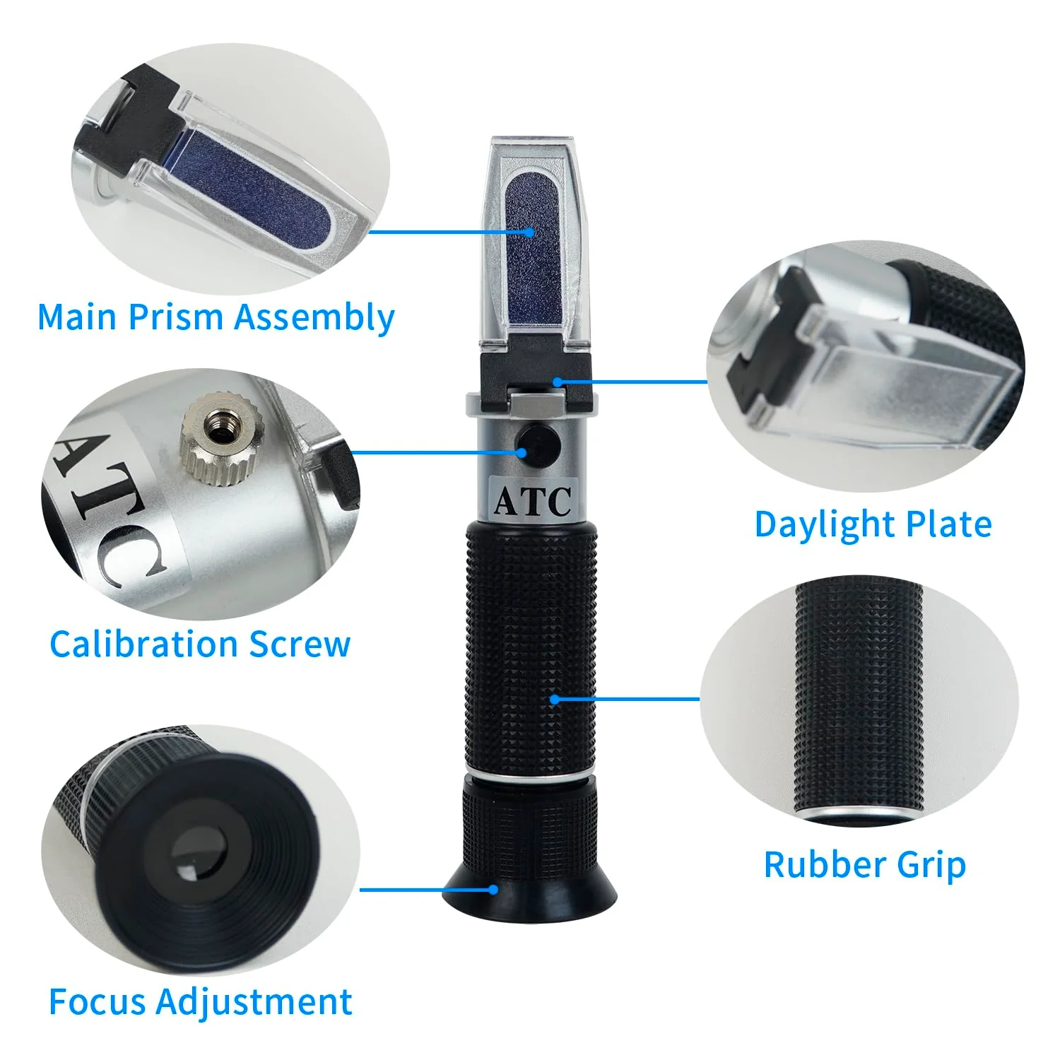 Honey Refractometer with ATC, Portable Refractometer for Honey Moisture,Triple Scale (Honey Moisture: 12-27%, Brix: 58-90%, Baume: 38-43°),Ideal for Honey, Molasses,Maple Syrup,Fruit jam - Image 6