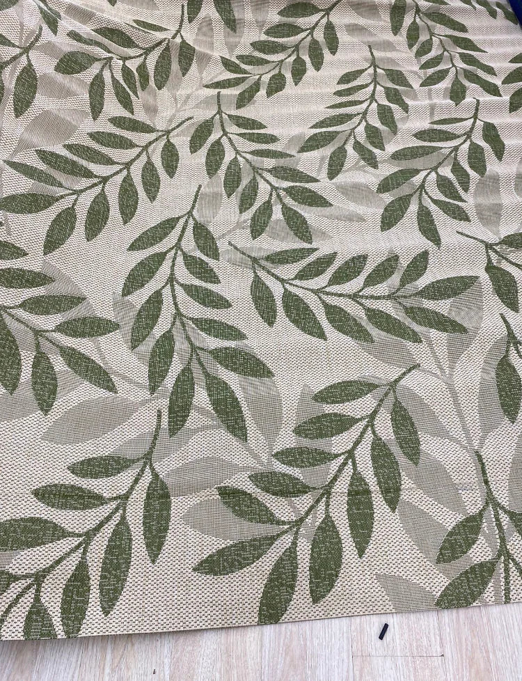 NEW - Costco - Naples Indoor/Outdoor Area Rug, Fiori Green, 5' 3" x 7' - Retail $99 - Image 2