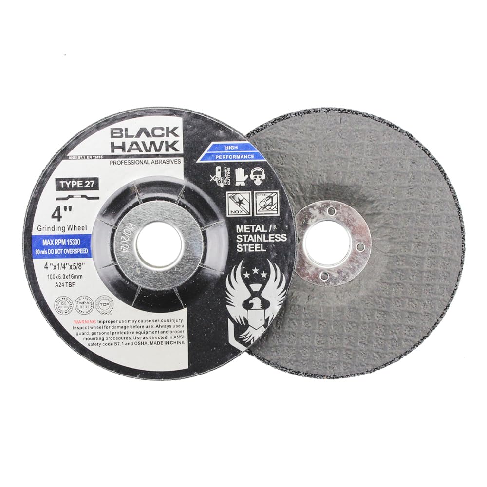 BHA Depressed Center Metal Grinding Wheels for Angle Grinders, 4” x 1/4” x 5/8” - 5 Pack - Image 4