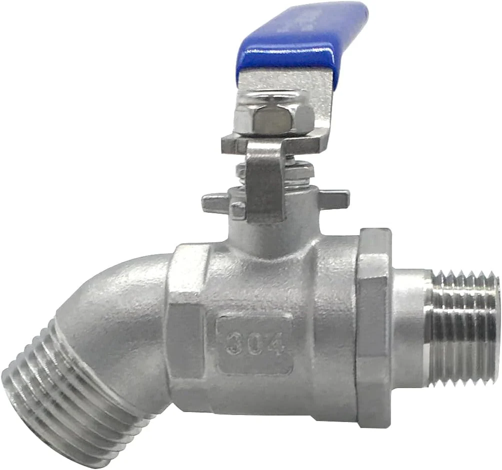 Stainless Steel Garden Hose Bibb Outdoor Hose Spigot/Faucet For Garden 1/2" NPT Male x 3/4" GHT Male