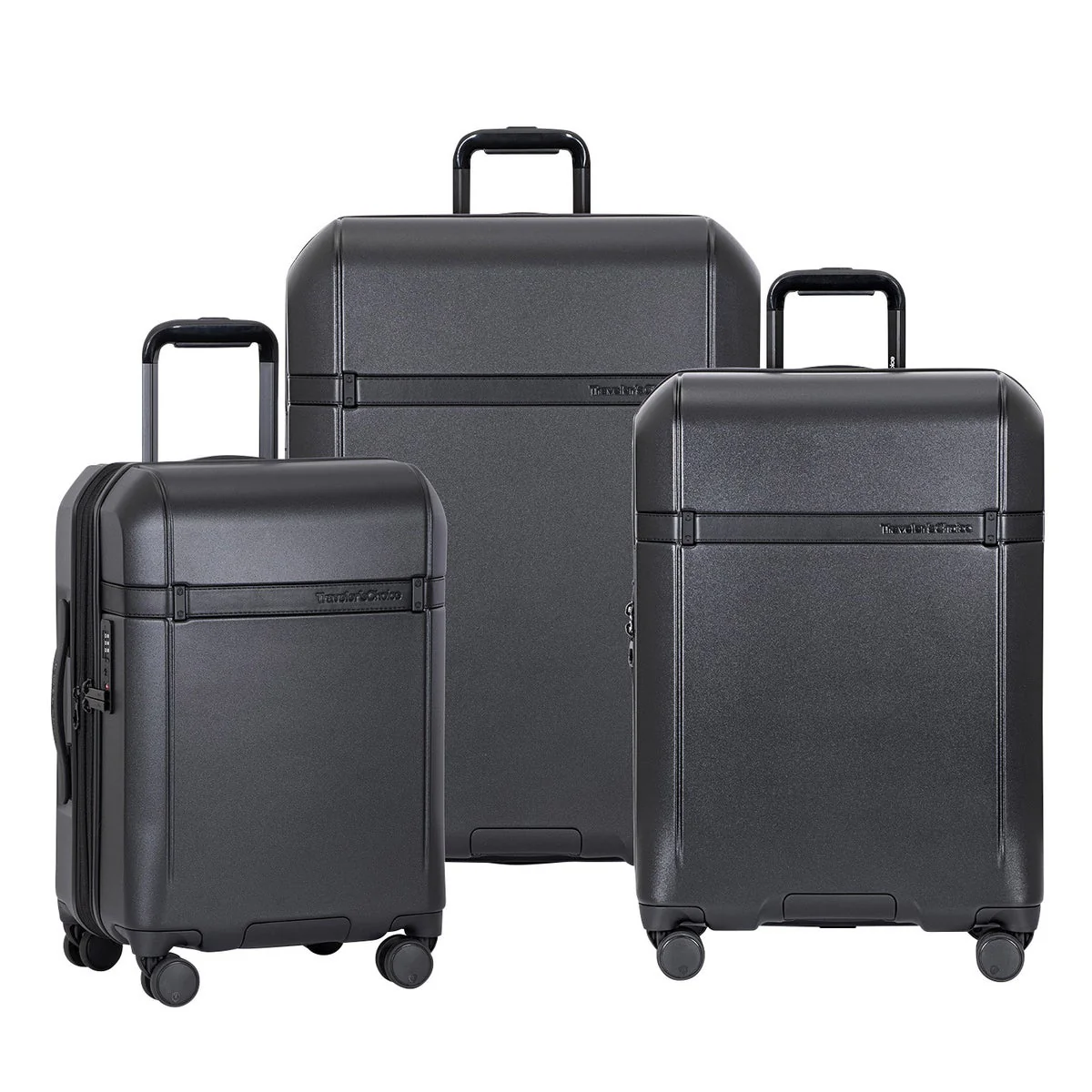 Traveler’s Choice Black Candlewood II 3-piece Expandable Hardside Spinner Luggage Set