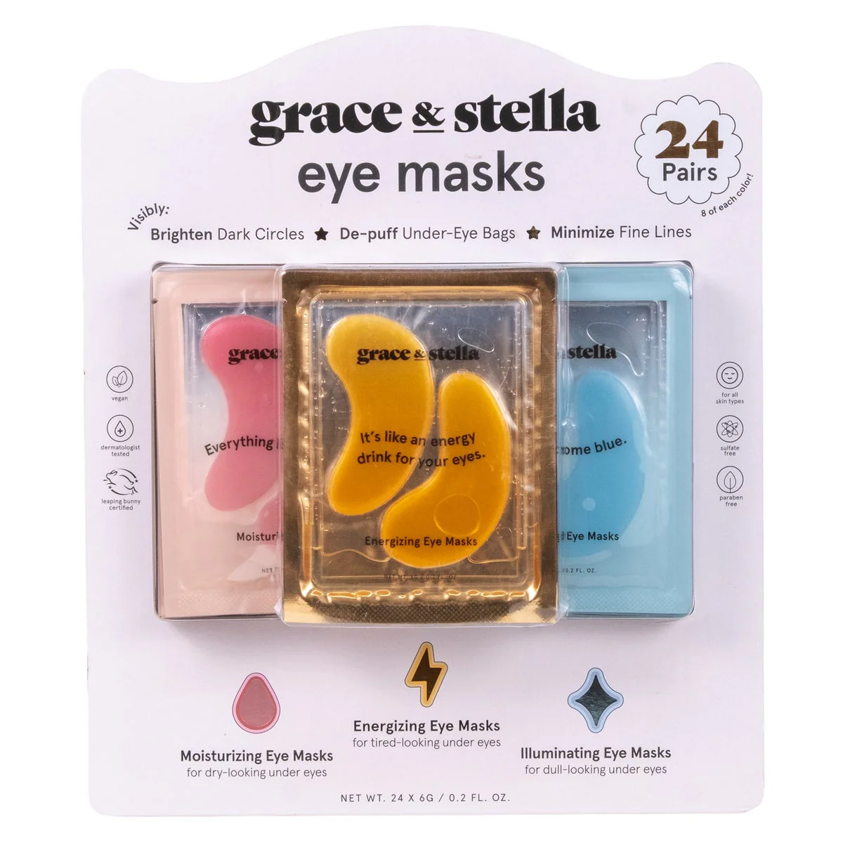 Grace & Stella Under Eye Masks, Under Eye Patches Combo Pack, 24-count