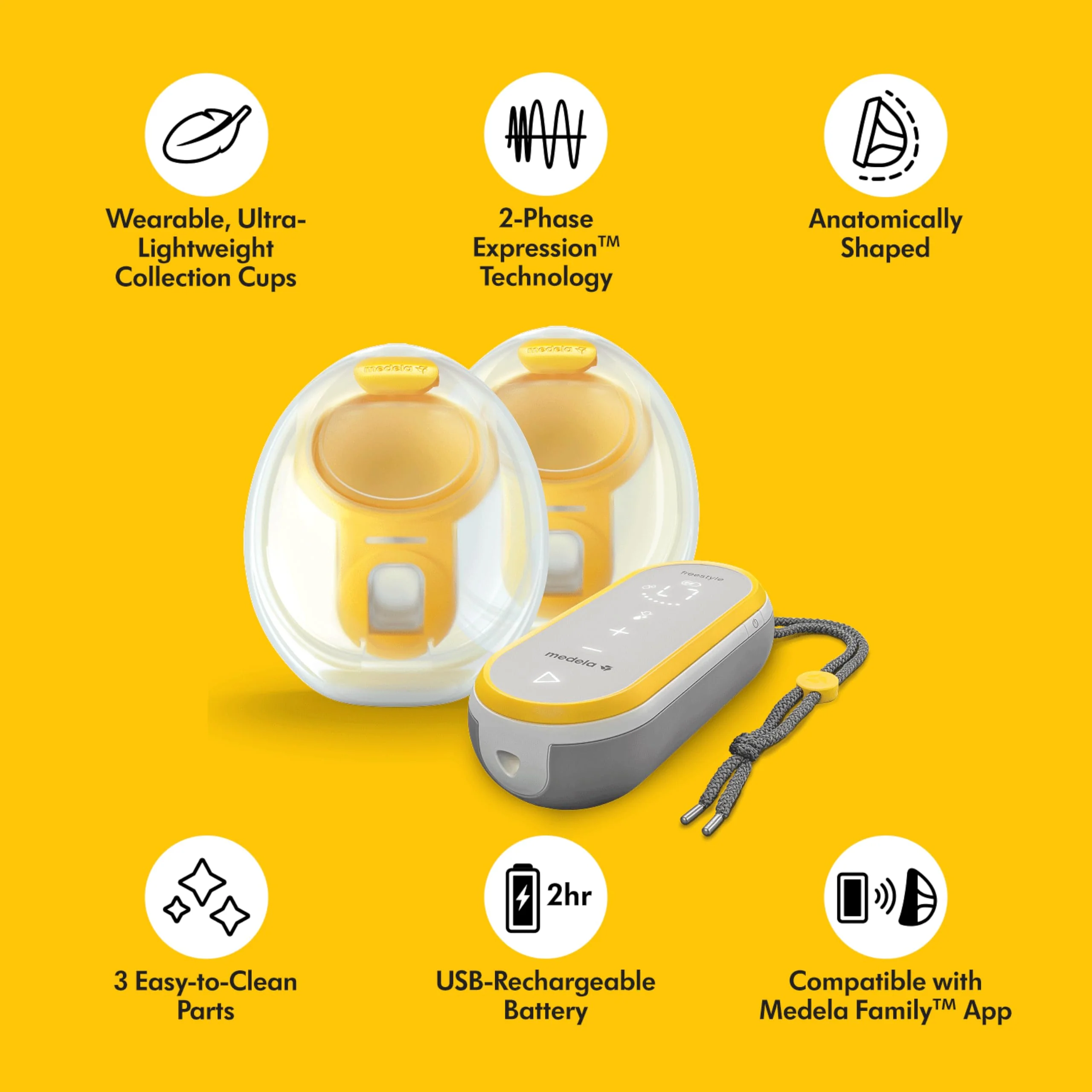 NEW - Medela Freestyle Hands-Free Double Electric Breast Pump with Wearable Cups, App Connectivity, Portable and Discreet Design - Image 3