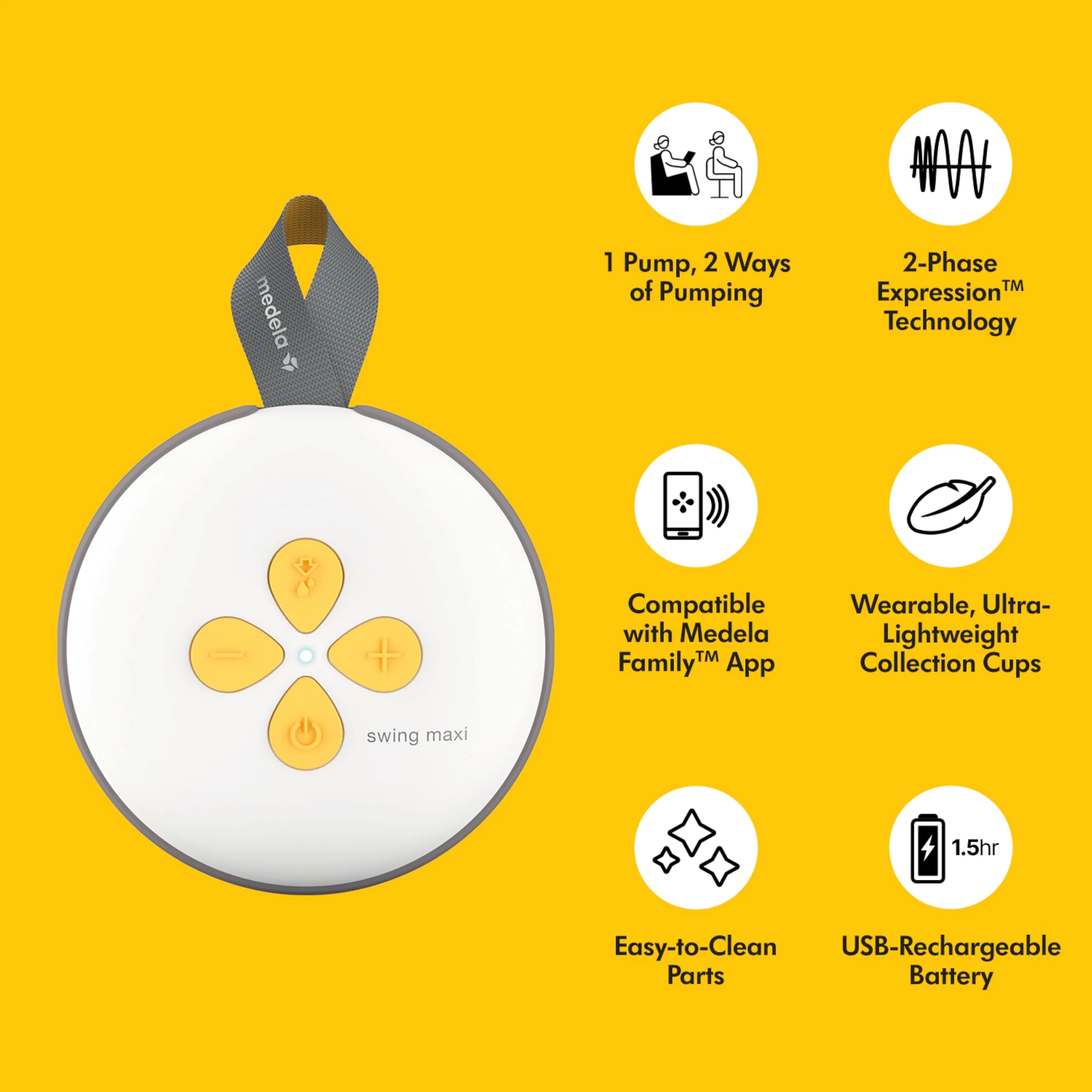 Medela Pump Your Way Deluxe Bundle Featuring Swing Maxi Double Electric Breast Pump with Wearable Hands-Free Collection Cups, PersonalFit Flex Breast Shields and Connectors - Image 3