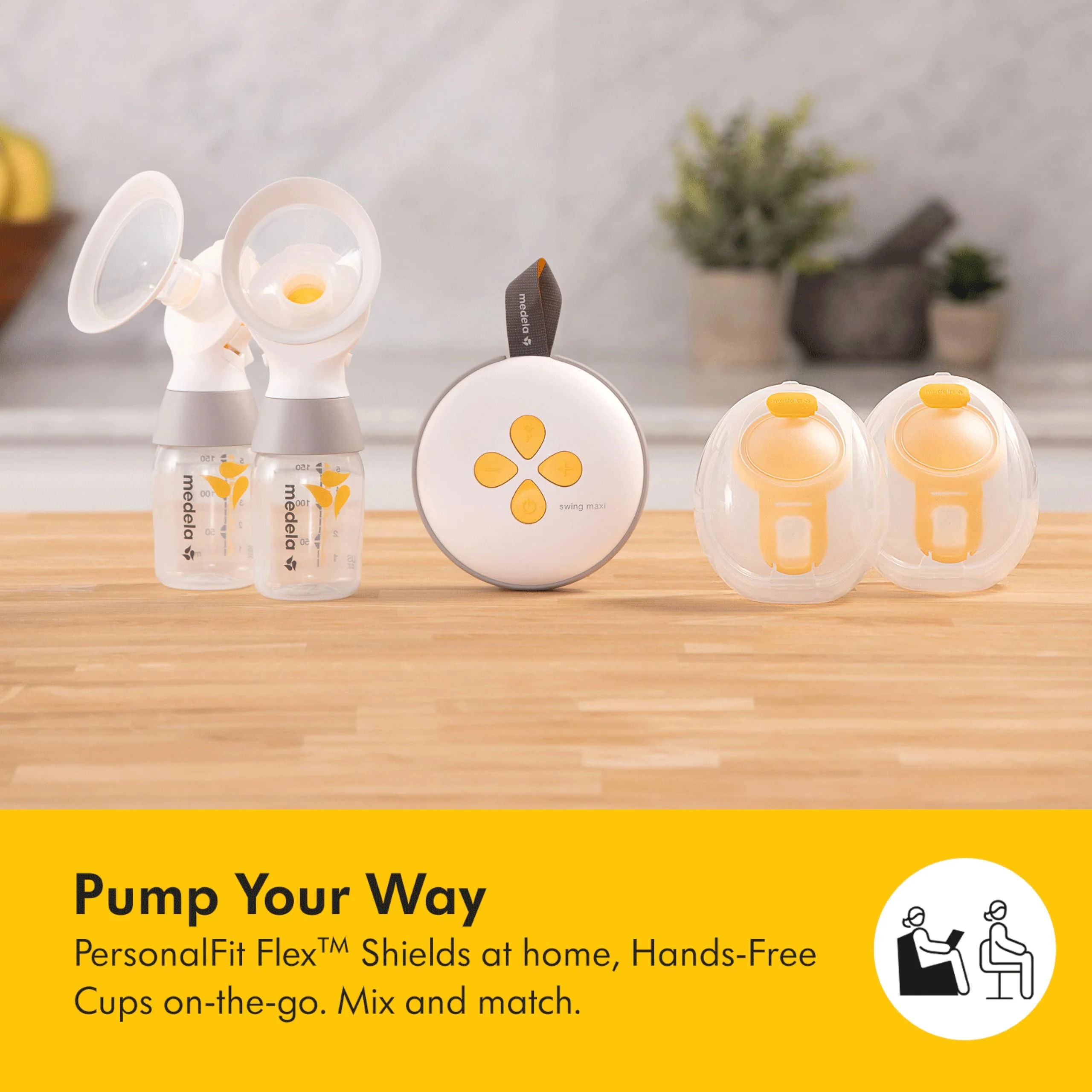 Medela Pump Your Way Deluxe Bundle Featuring Swing Maxi Double Electric Breast Pump with Wearable Hands-Free Collection Cups, PersonalFit Flex Breast Shields and Connectors - Image 5