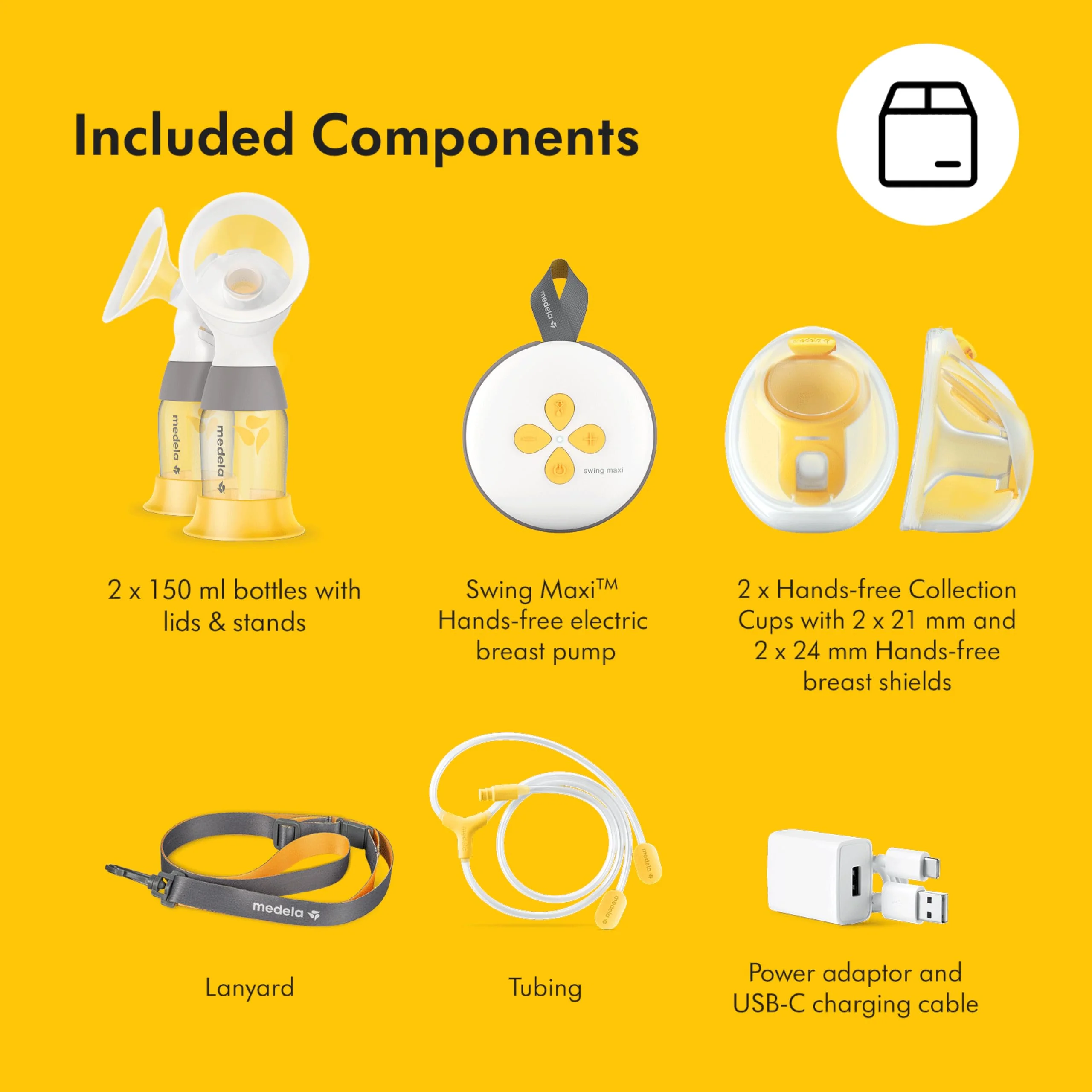 Medela Pump Your Way Deluxe Bundle Featuring Swing Maxi Double Electric Breast Pump with Wearable Hands-Free Collection Cups, PersonalFit Flex Breast Shields and Connectors - Image 9