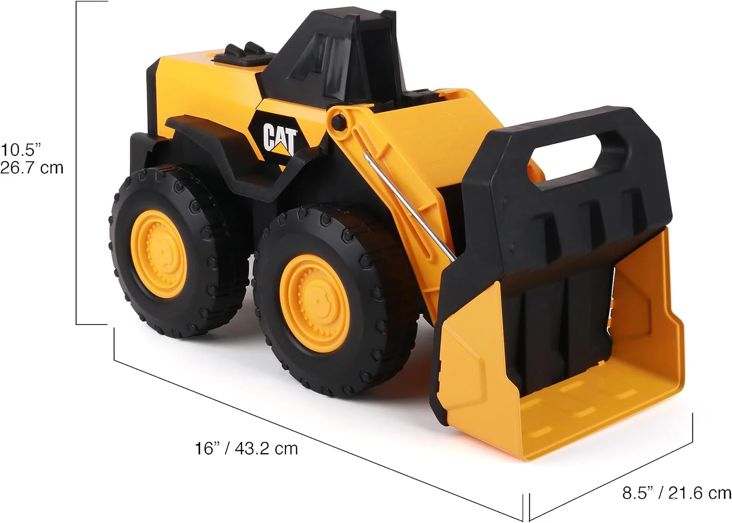 Cat Construction Toys, Real Steel Max Wheel Loader 16” – Real Steel Body, Working Arm & Bucket, Oversize All-Terrain Wheels, Heavy-Duty Construction Vehicle for Indoor/Outdoor Play, Kids Ages 3 + - Image 3