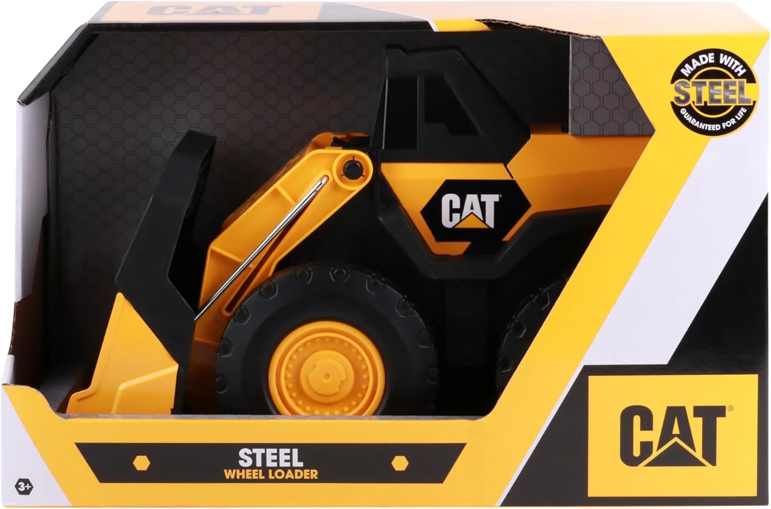 Cat Construction Toys, Real Steel Max Wheel Loader 16” – Real Steel Body, Working Arm & Bucket, Oversize All-Terrain Wheels, Heavy-Duty Construction Vehicle for Indoor/Outdoor Play, Kids Ages 3 + - Image 5