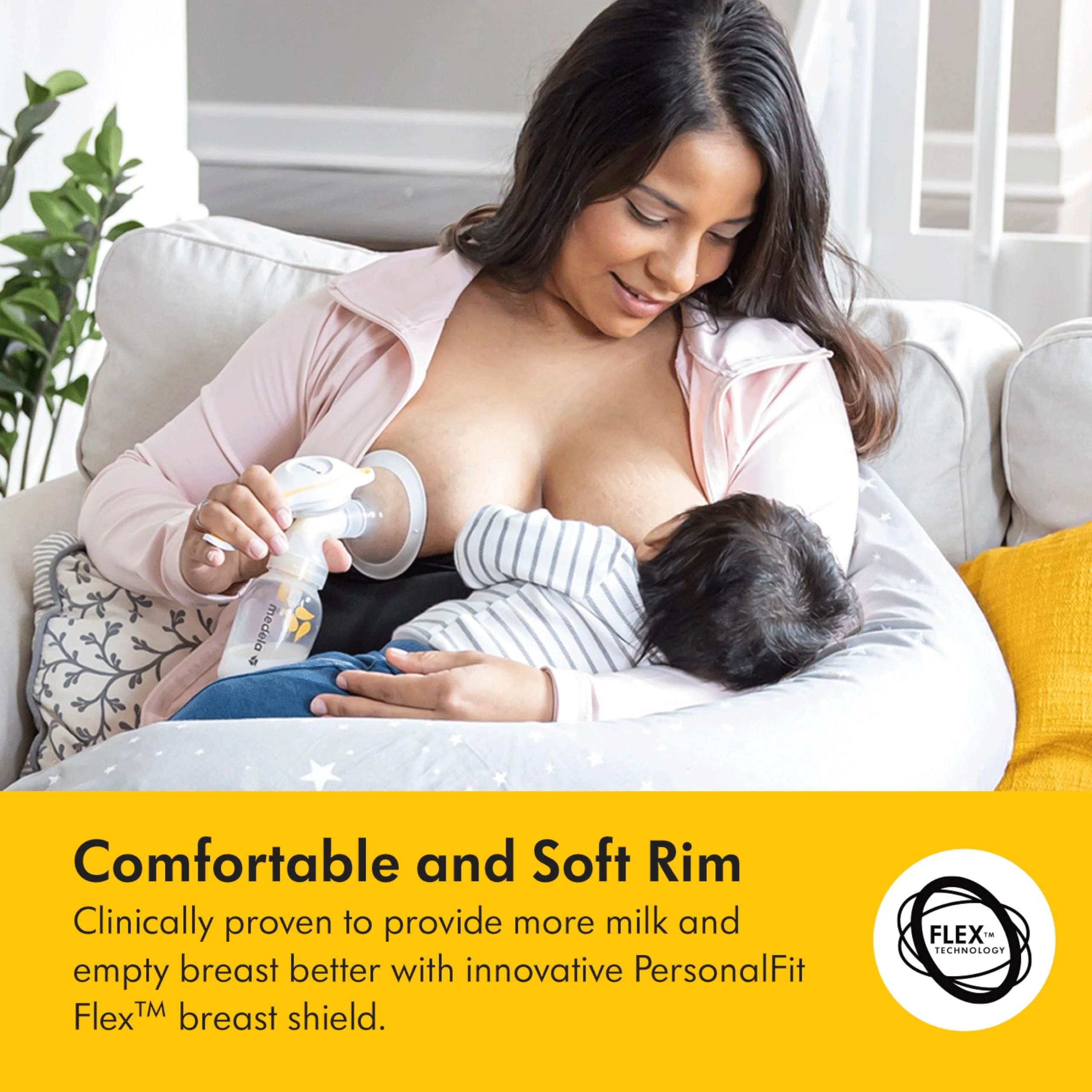 Medela Harmony Manual Breast Pump, Compact Swiss Design with PersonalFit Flex Shields and Medela's 2-Phase Expression Technology - Image 6