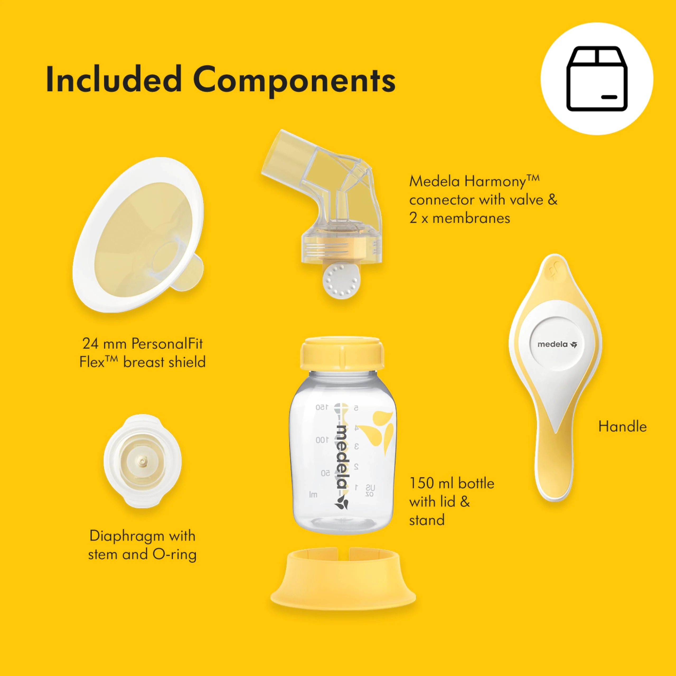 Medela Harmony Manual Breast Pump, Compact Swiss Design with PersonalFit Flex Shields and Medela's 2-Phase Expression Technology - Image 9