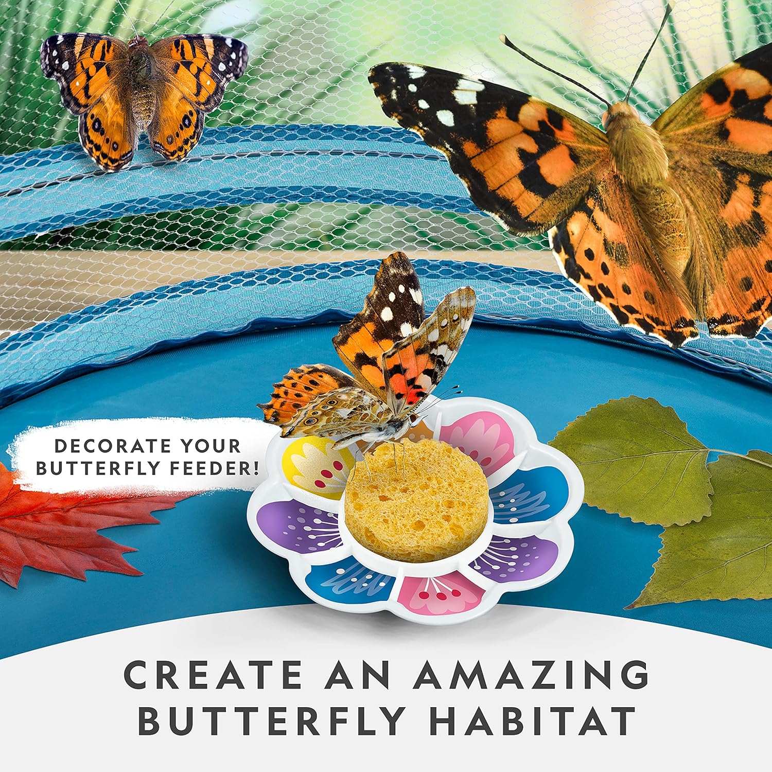 National Geographic Butterfly Growing Kit - Butterfly Habitat Kit with Voucher to Redeem 5 Caterpillars (S&H Not Included), Butterfly Cage, Feeder (Amazon Exclusive) - Image 2
