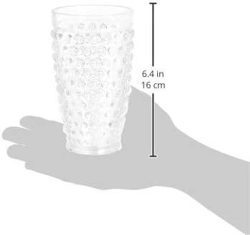 NEW - Amazon Basics Tritan Hobnail Texture Highball Glasses - 18-Ounce, Set of 4 (Plastic Material) - Retail $25 - Image 2
