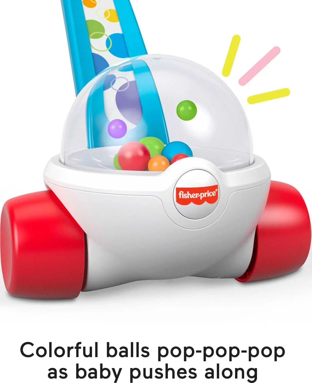 Fisher-Price Baby & Toddler Toy Corn Popper Blue Push-Along with Ball-Popping Action for Infants Ages 1+ Years, 2-Piece Assembly - Image 4