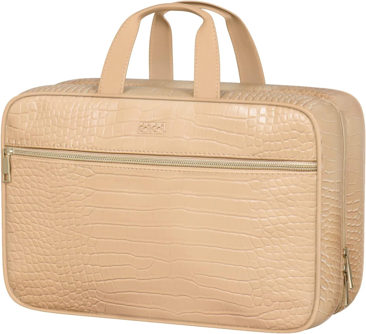 Dot&Dot Spacious Leather Toiletry Bathroom Bag - Hanging Travel Toiletry Bag for Women - Image 3