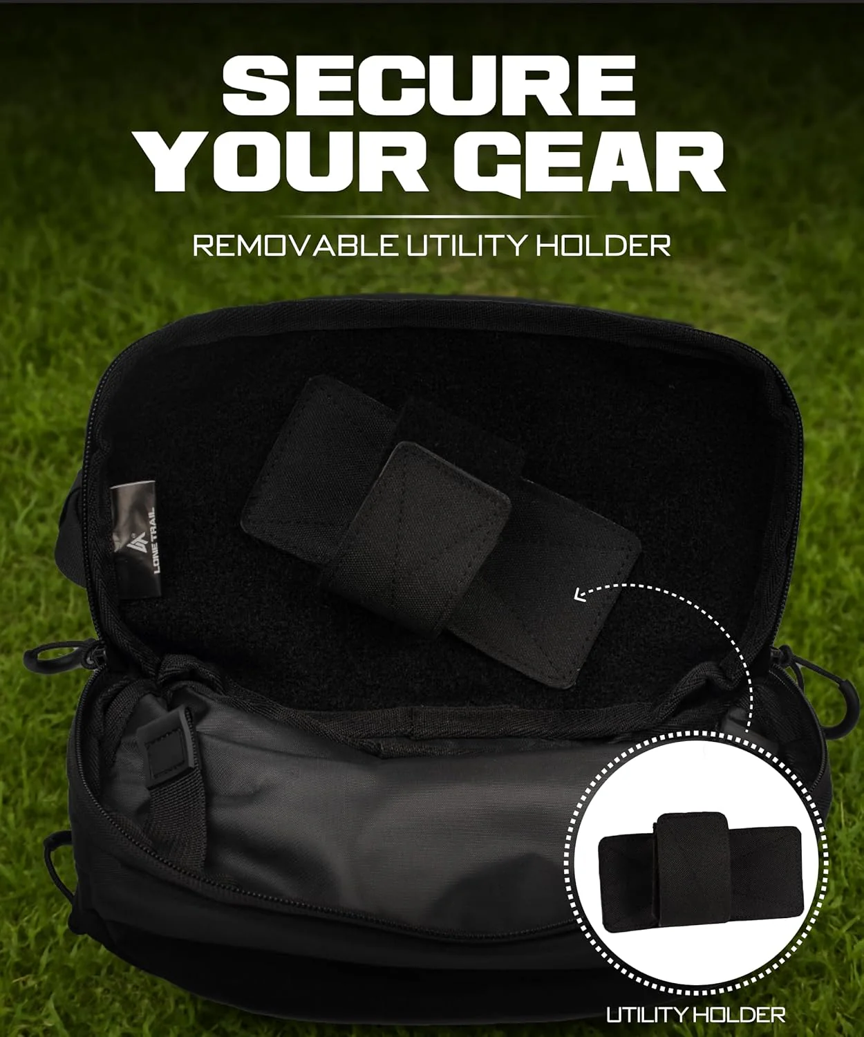 Lone Trail Large Concealed Carry Fanny Pack for Men | Adjustable ccw fanny pack for Men & Women for Hiking and Travel, Quick Access Back Pockets - Tactical Waist Packs - Utility Holder & Extra Strap - Image 8