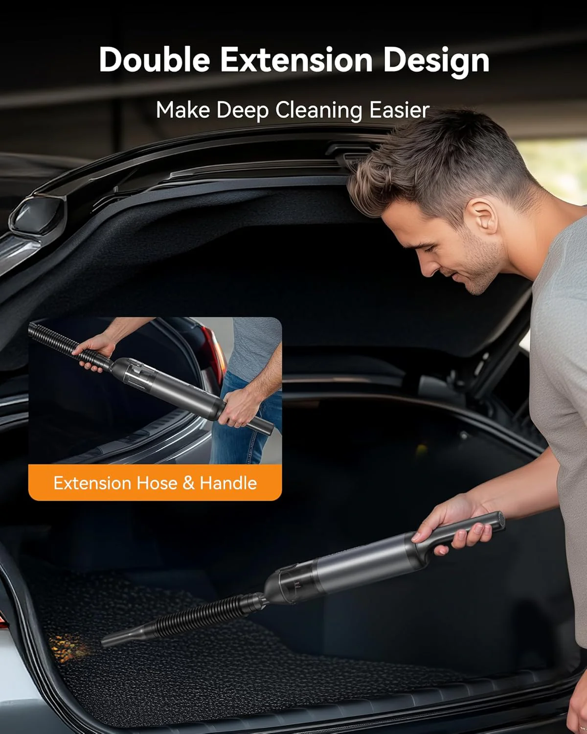 Car Vacuum Portable Cordless, 23000Pa Max Suction 4 in 1 Mini Handheld Vacuum Cleaner, 18W Fast Charging, 11 Attachments, Multifunctional Vacuum for Car, Home, Pet, Office - Image 8