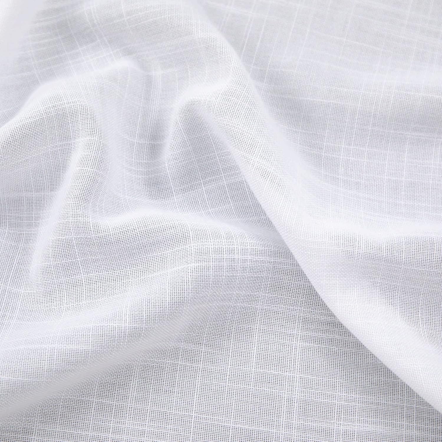 Mrs.Naturall White Curtains 60 Inch Wide for Living Room 2 Panels Set Rod Pocket Extra Large Drapes Semi Sheer Linen Room Dividing Curtain for Patio Sliding Glass Door Family Room Apartment 60x96 Long - Image 6