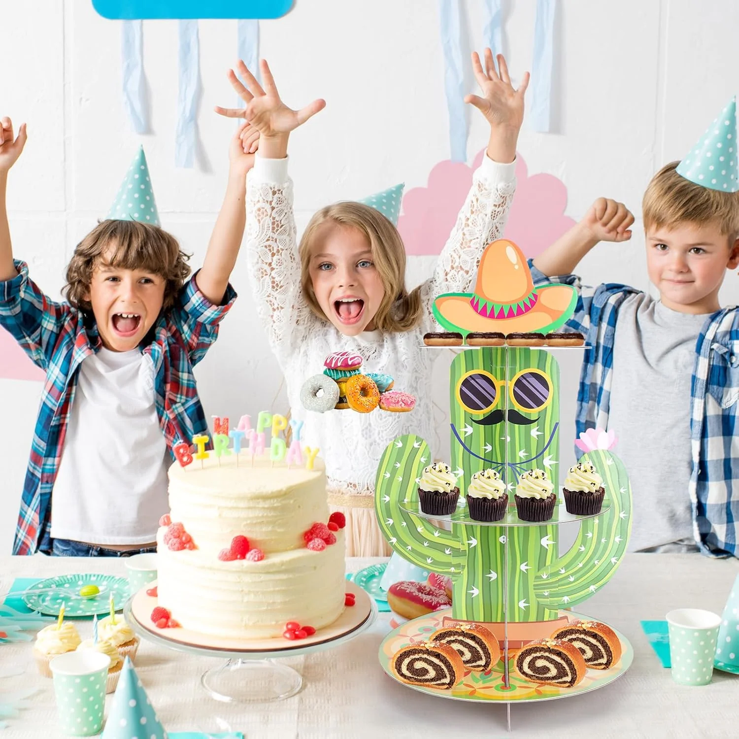 3 Tier Cactus Themed Cupcake Stand - Image 6